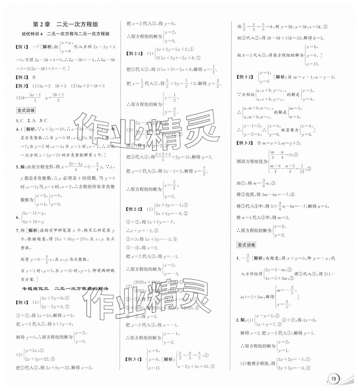 2024年優(yōu)加攻略七年級數(shù)學下冊浙教版 第7頁