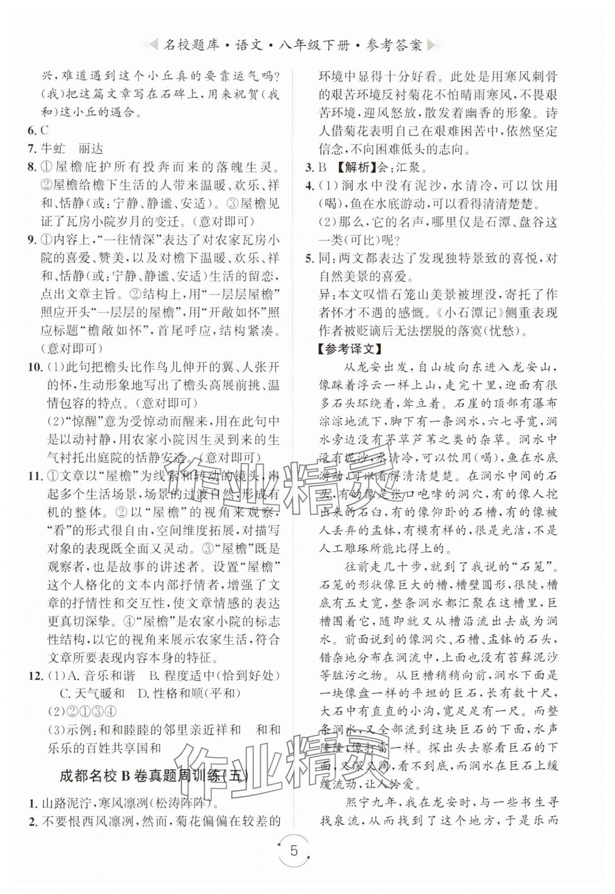 2025年名校題庫(kù)八年級(jí)語(yǔ)文下冊(cè)人教版 第5頁(yè)