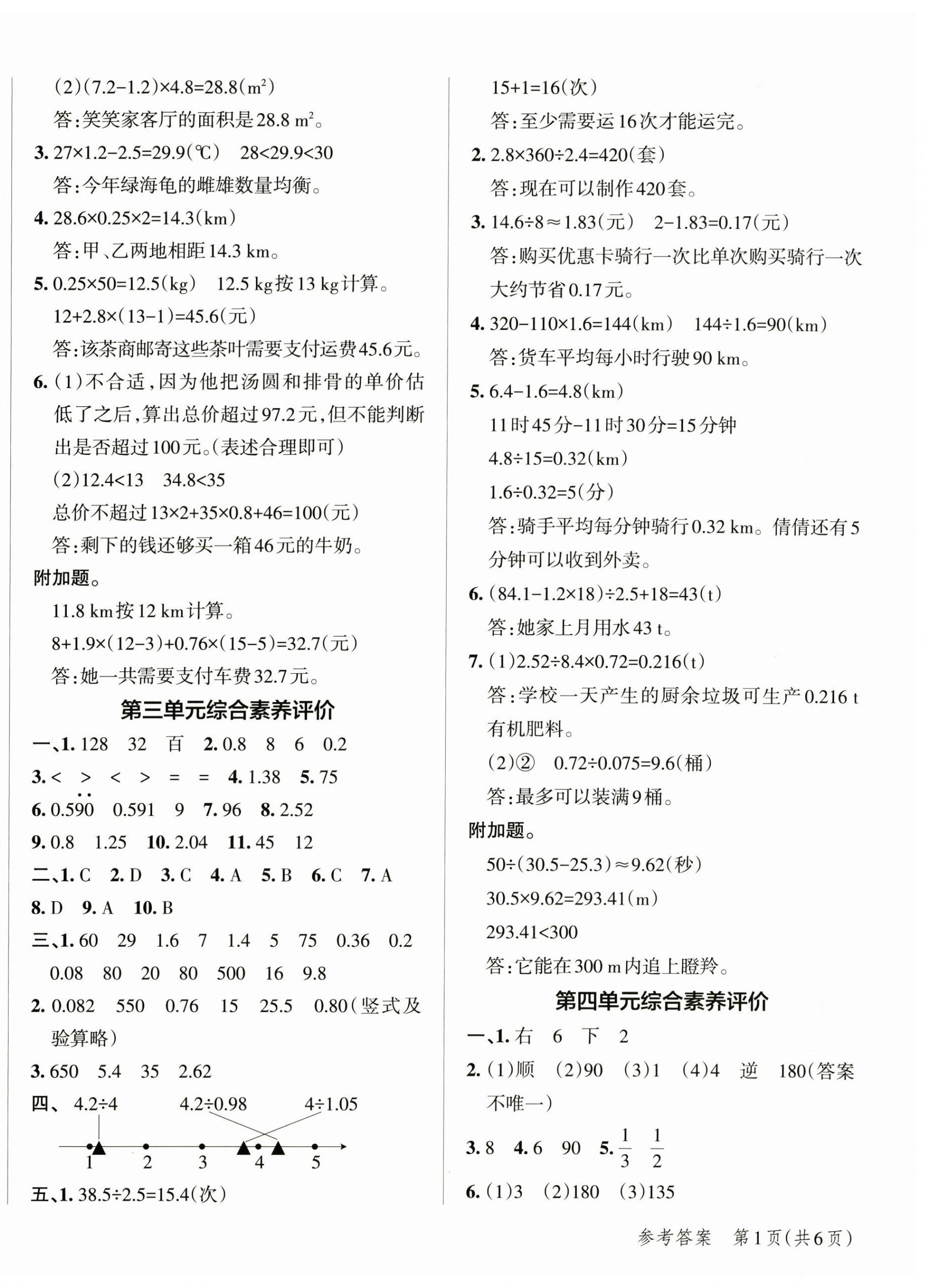 2026年绿卡小学提优特训卷五年级数学上册人教版&nbsp;第2页