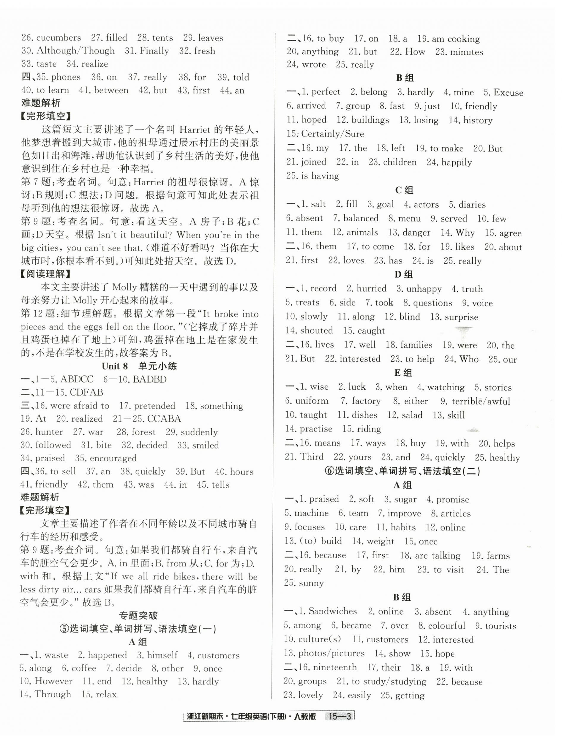 2025年勵耘書業(yè)浙江新期末七年級英語下冊人教版 第3頁