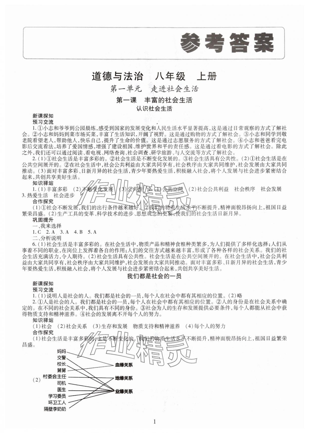 2025年智慧学习明天出版社八年级道德与法治上册人教版 第1页