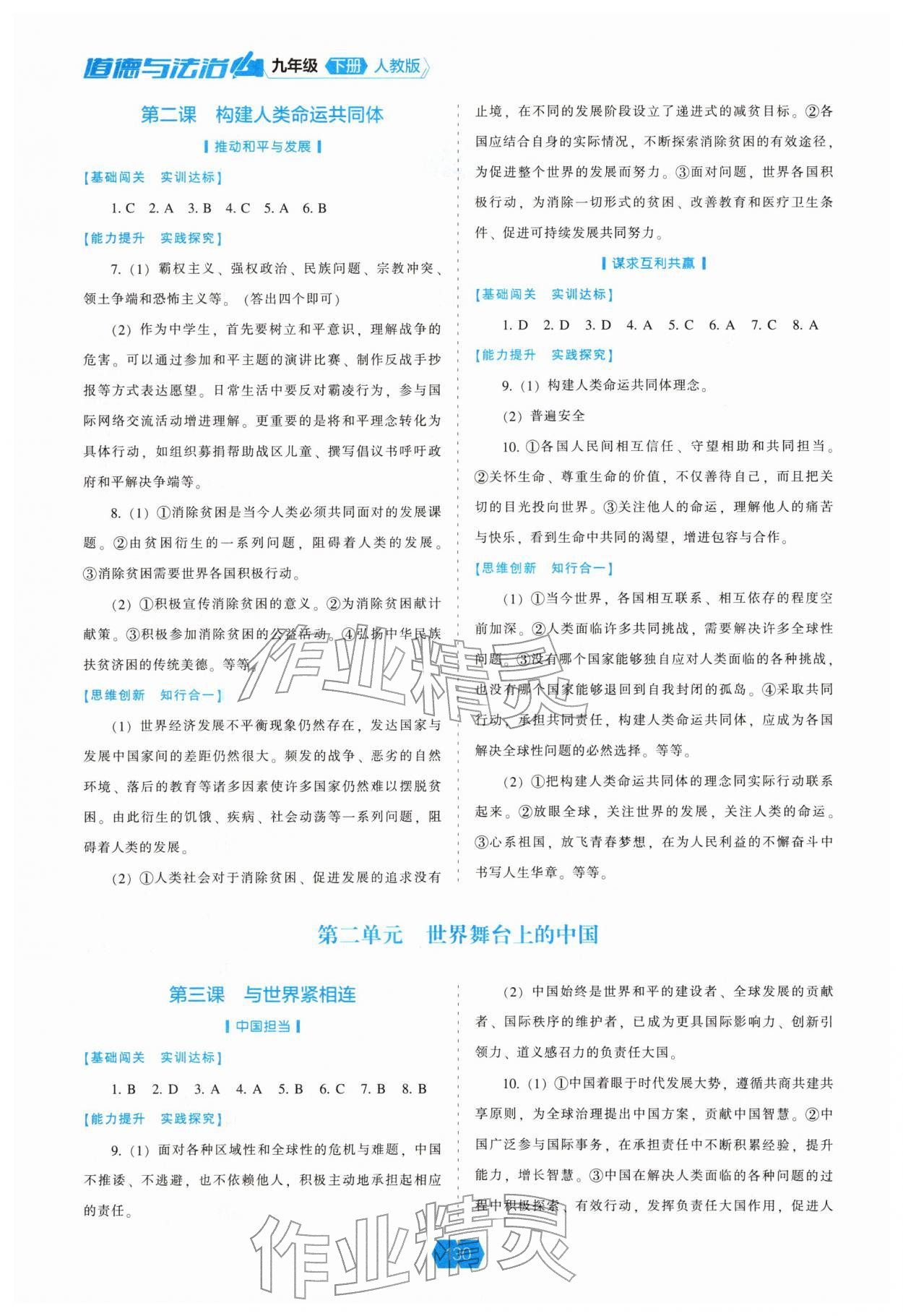 2026年新课程能力培养九年级道德与法治下册人教版&nbsp;第2页