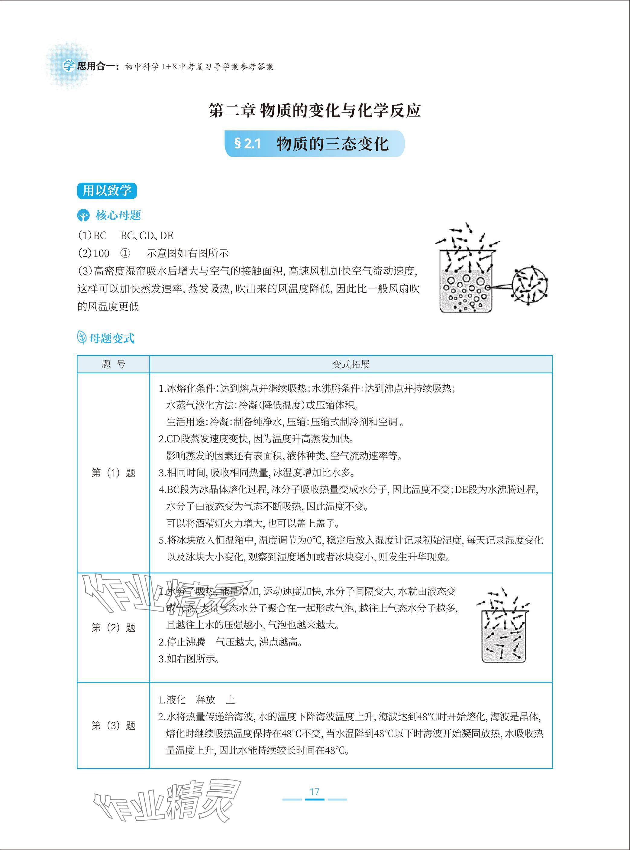 2025年學(xué)思用合一初中科學(xué)1加X中考復(fù)習(xí)導(dǎo)學(xué)案 參考答案第17頁