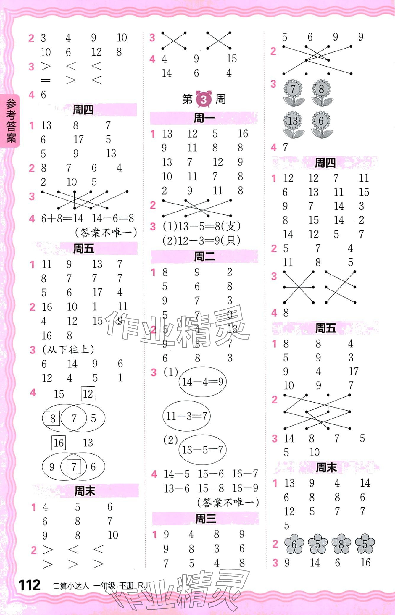 2024年王朝霞口算小达人一年级数学下册人教版 第2页