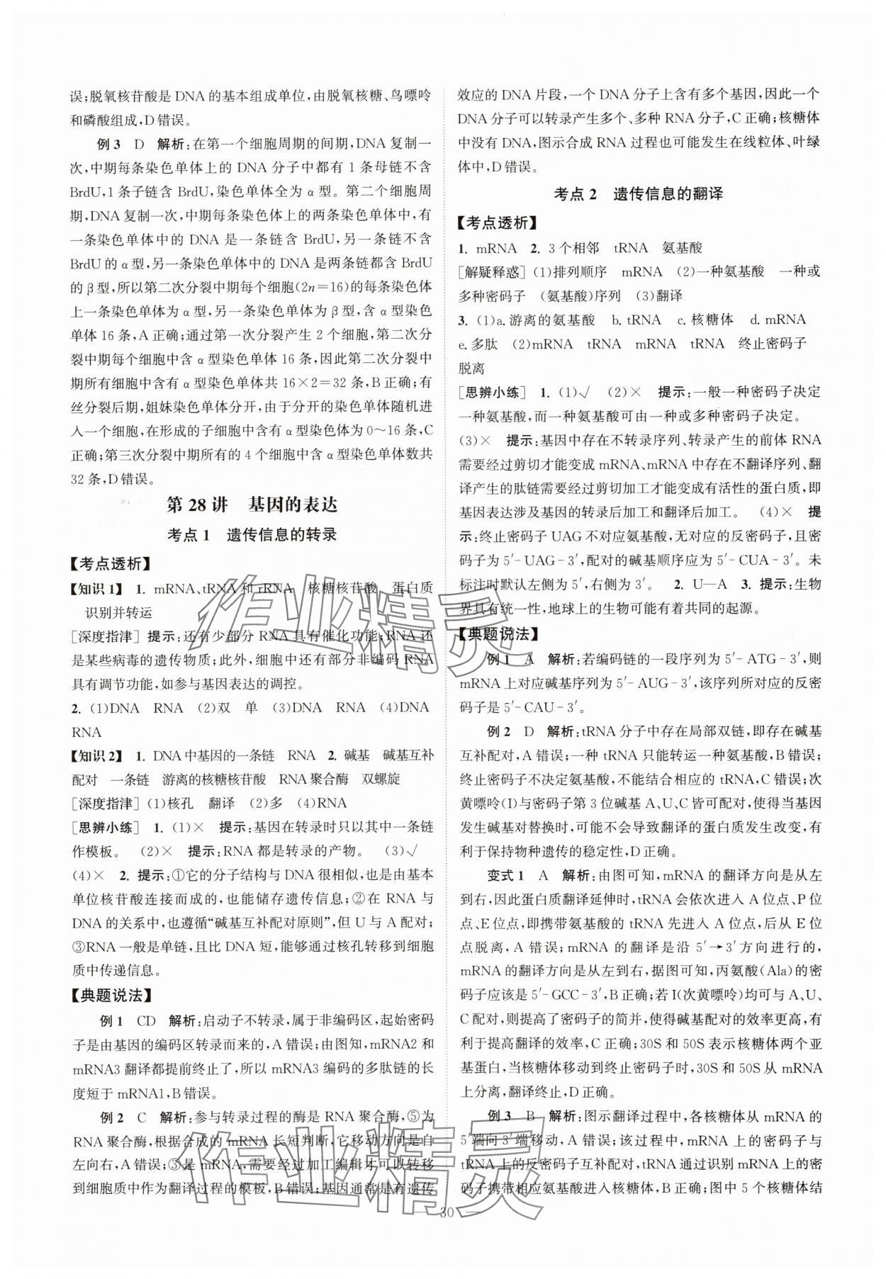 2025年南方凤凰台5A新考案生物江苏专版&nbsp;第30页