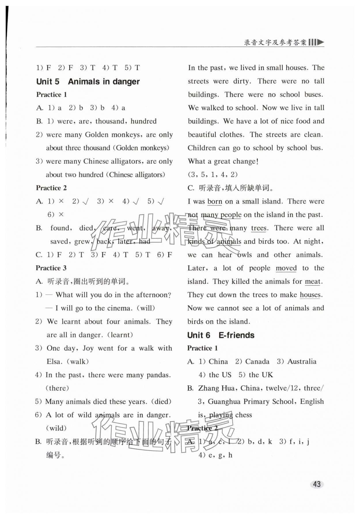 2025年牛津英語基礎訓練六年級上冊滬教版 參考答案第5頁