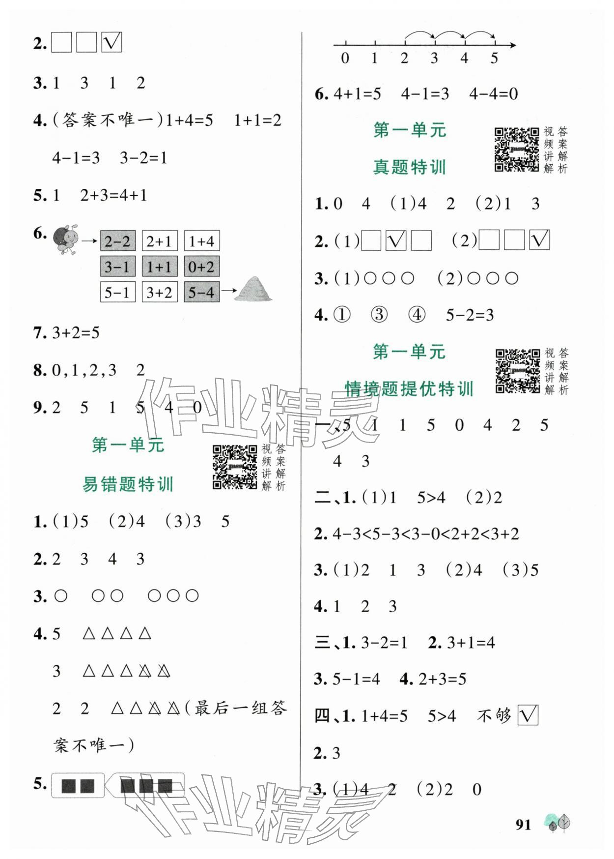 2025年綠卡提優(yōu)特訓(xùn)一年級(jí)數(shù)學(xué)上冊(cè)蘇教版江蘇專(zhuān)版&nbsp;參考答案第7頁(yè)