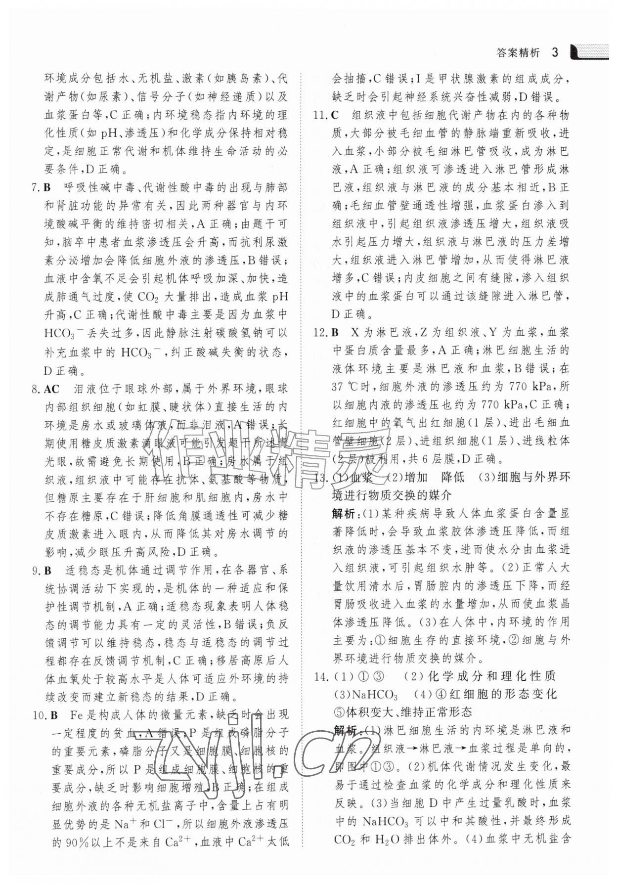 2026年金版新学案暑假作业高二生物&nbsp;参考答案第2页