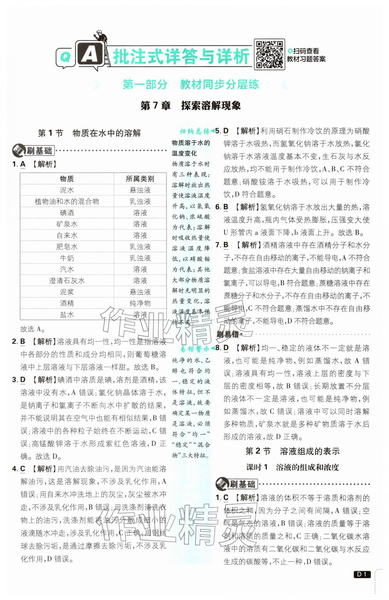2026年初中必刷题九年级化学下册沪教版&nbsp;第1页