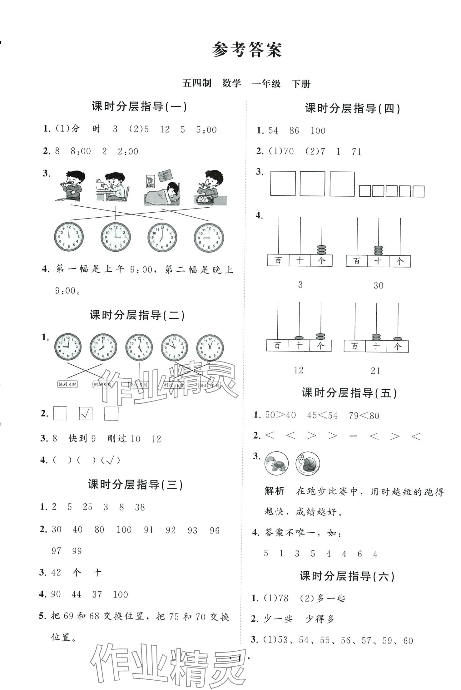 2024年同步練習(xí)冊(cè)分層卷一年級(jí)數(shù)學(xué)下冊(cè)青島版五四制 第1頁(yè)