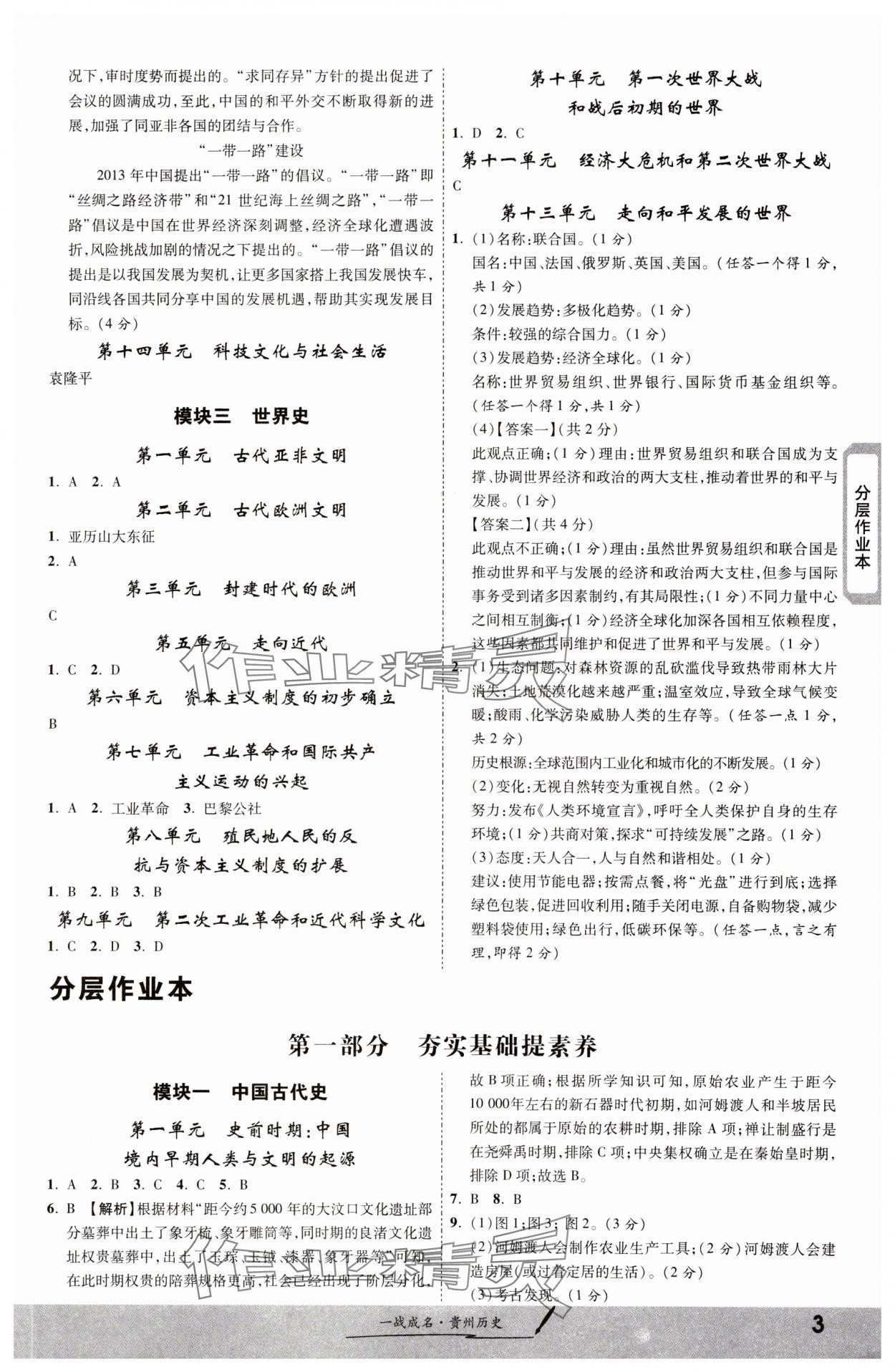 2024年一戰(zhàn)成名新中考?xì)v史貴州專版&nbsp;第3頁