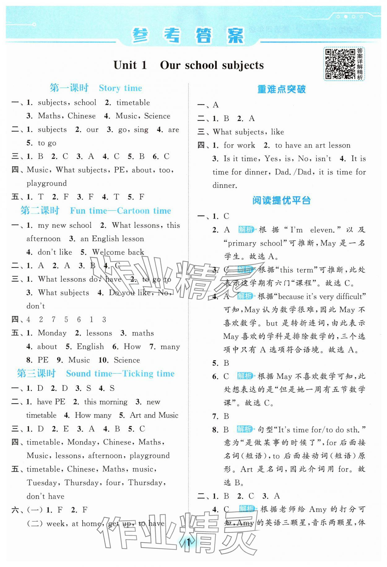2025年亮點給力全優練霸四年級英語下冊譯林版 第1頁