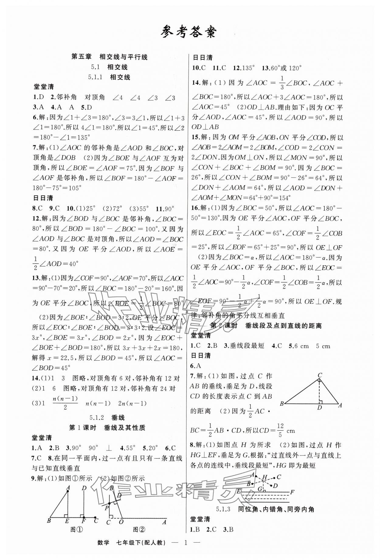 2024年四清导航七年级数学下册人教版 第1页