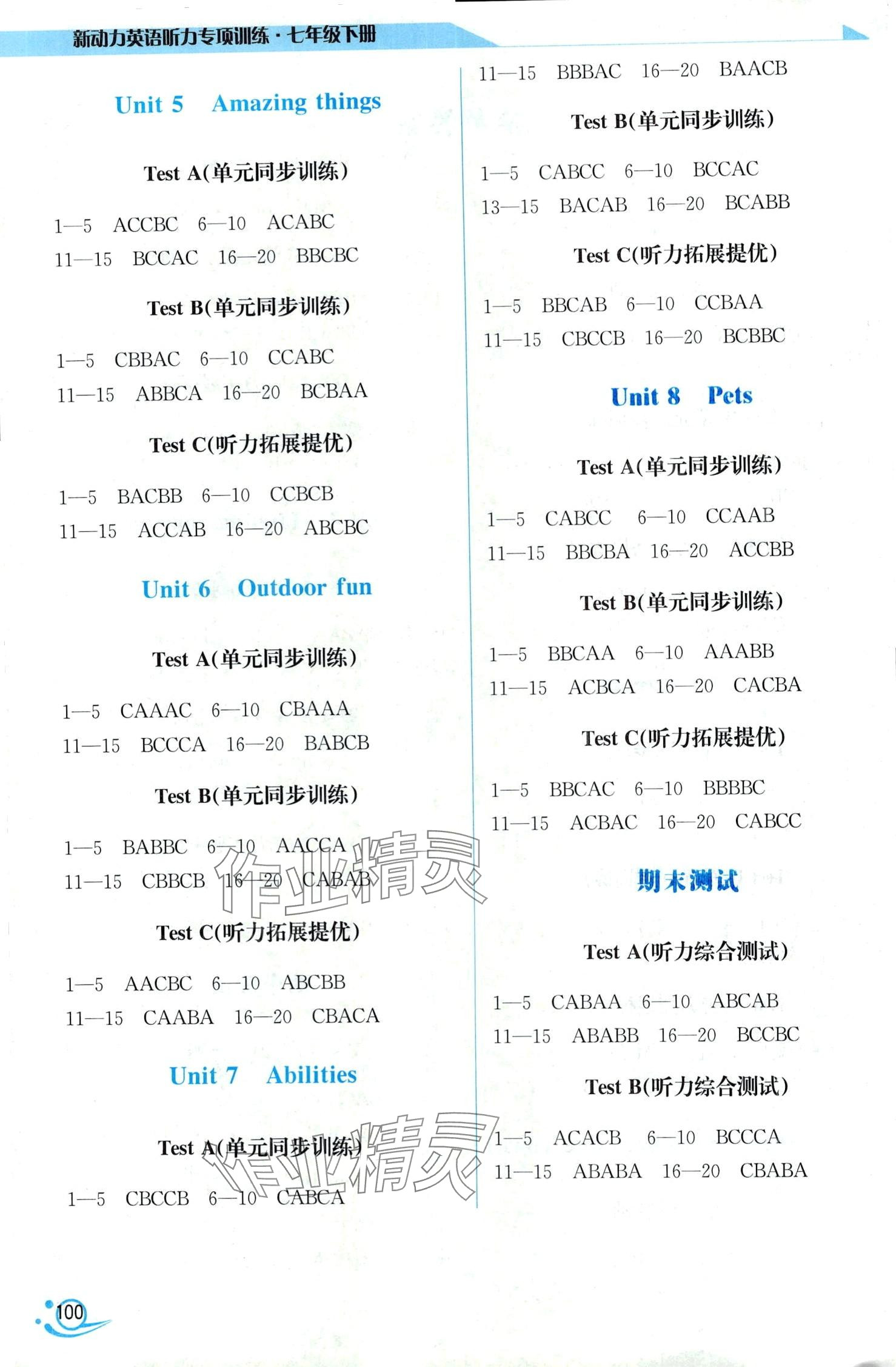 2024年新动力英语听力专项训练七年级译林版 第2页
