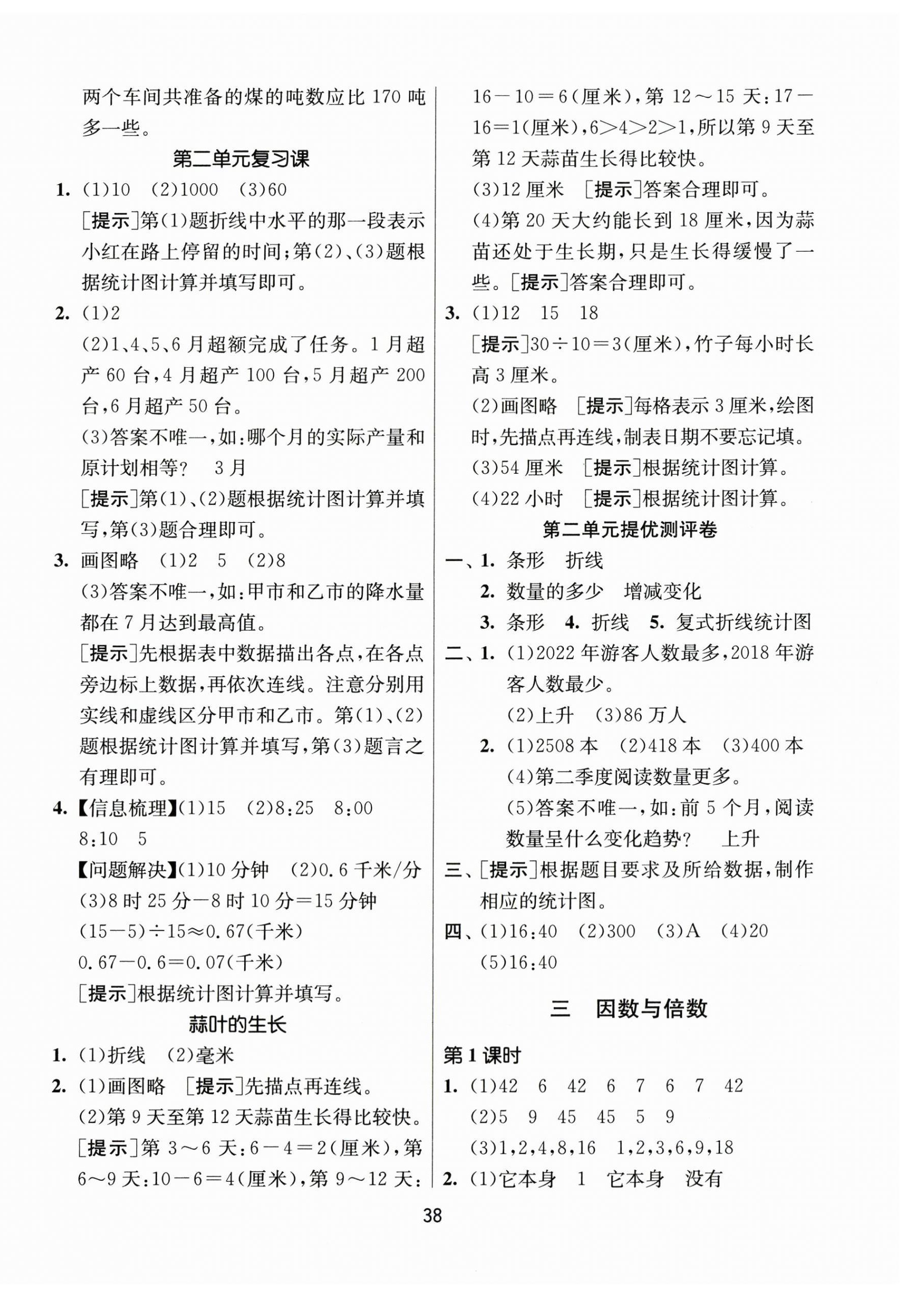 2026年课时训练江苏人民出版社五年级数学下册苏教版&nbsp;参考答案第6页