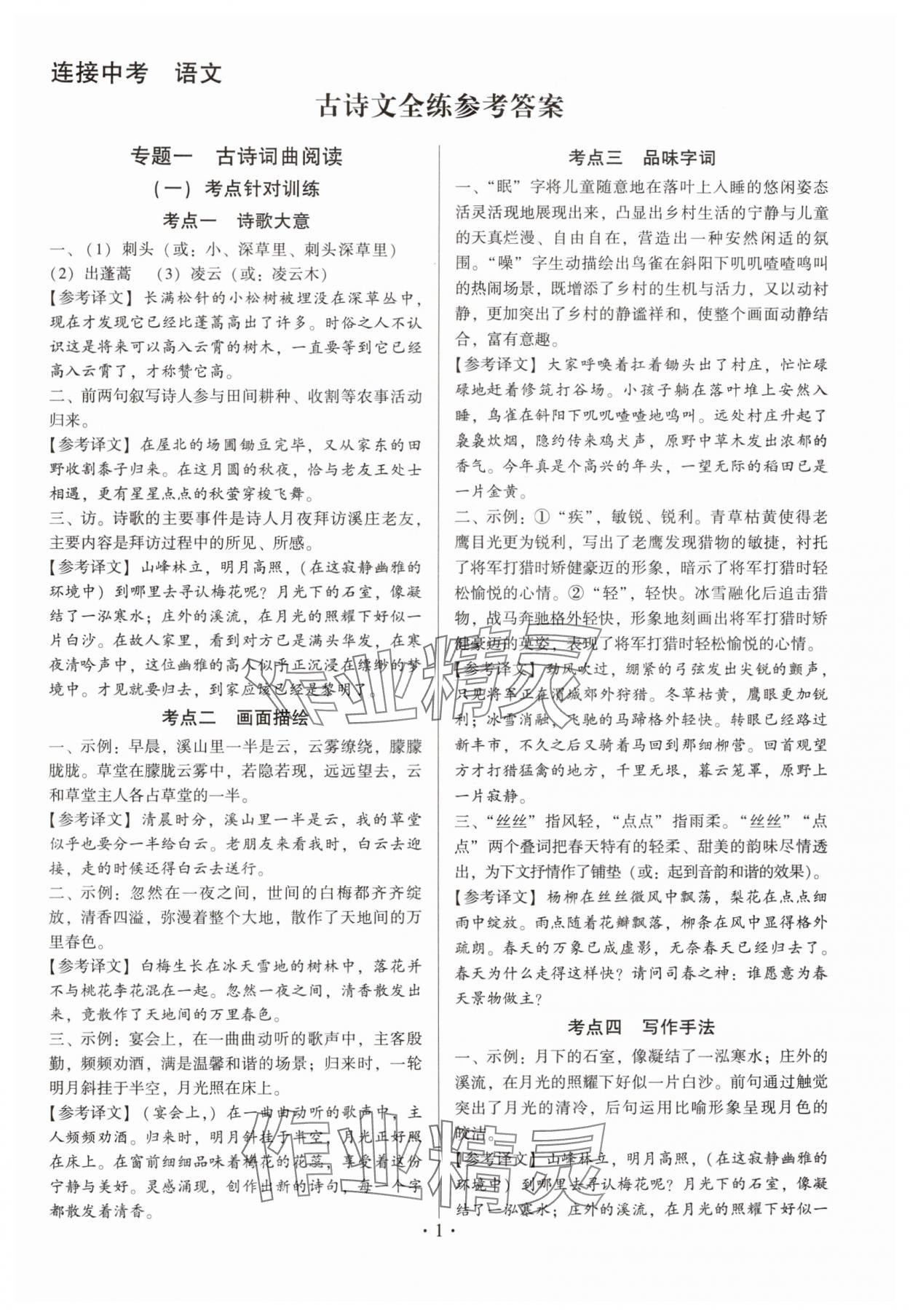 2025年連接中考初中古詩(shī)文總復(fù)習(xí)語(yǔ)文福建專(zhuān)版 第1頁(yè)