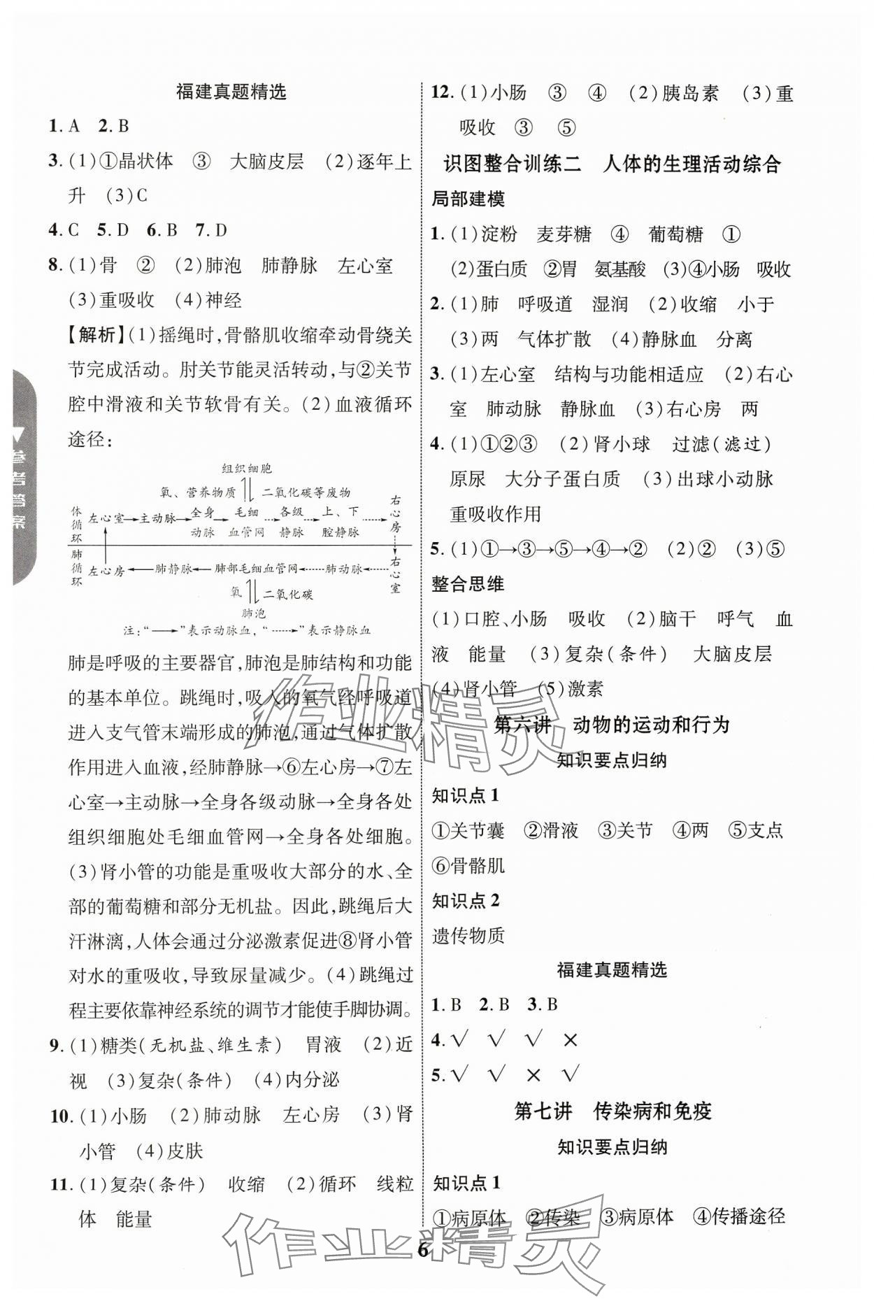 2024年中教联中考新突破生物福建专版 参考答案第6页