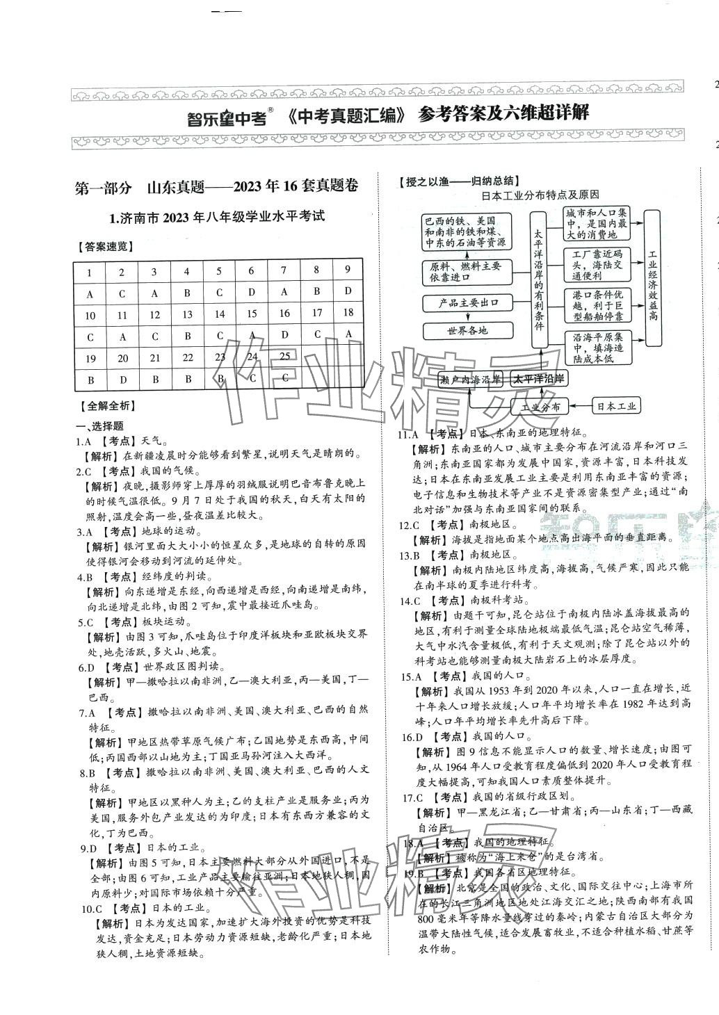 2024年智樂星中考中考真題匯編地理中考山東專版 第1頁