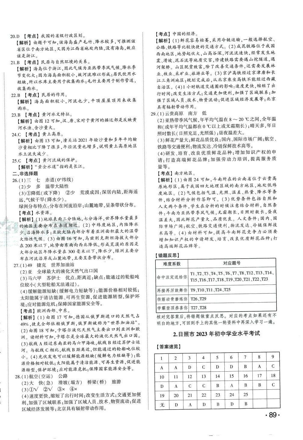 2024年智樂星中考中考真題匯編地理中考山東專版 第2頁