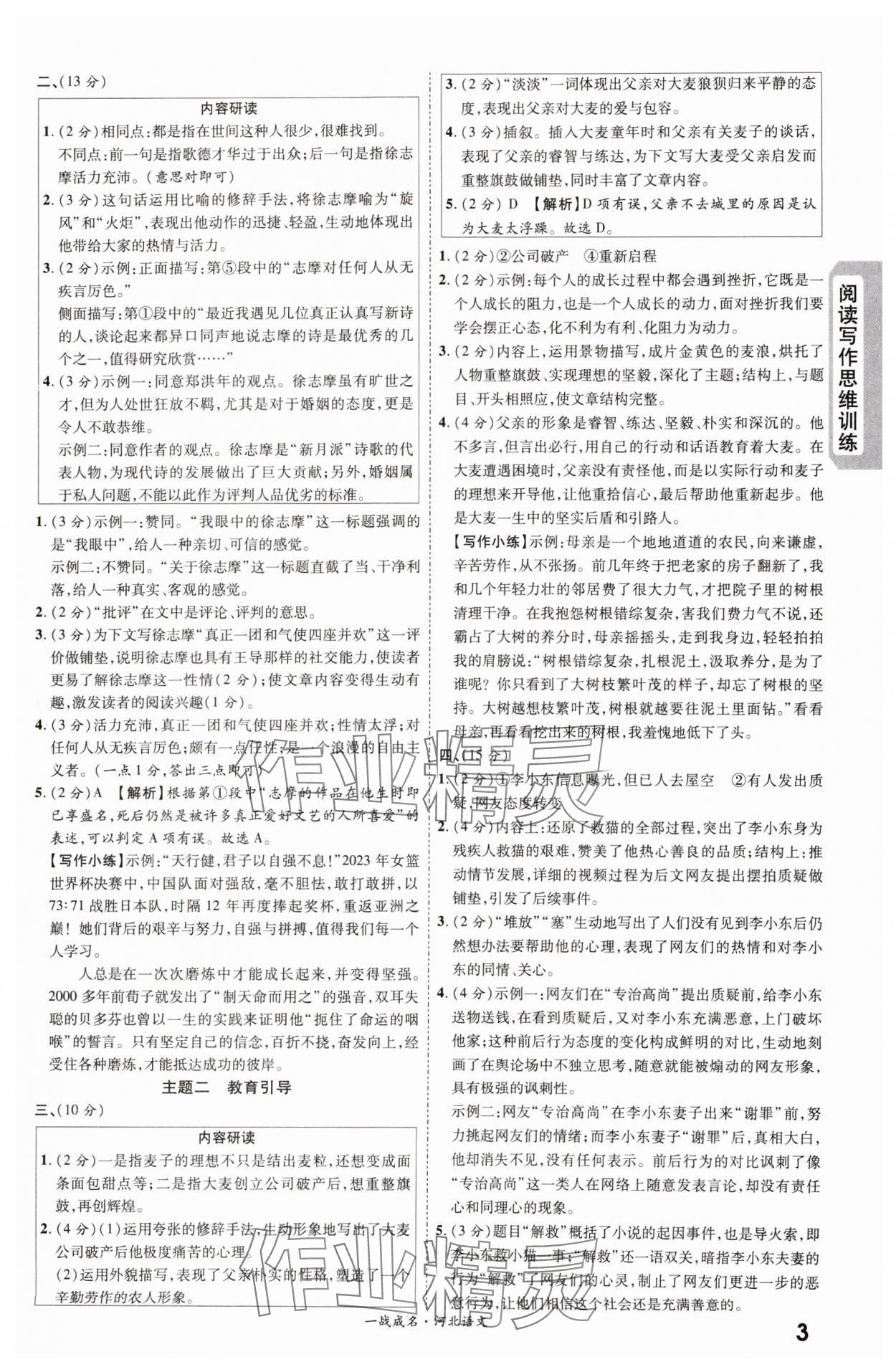 2024年一战成名考前新方案语文河北专版 第3页