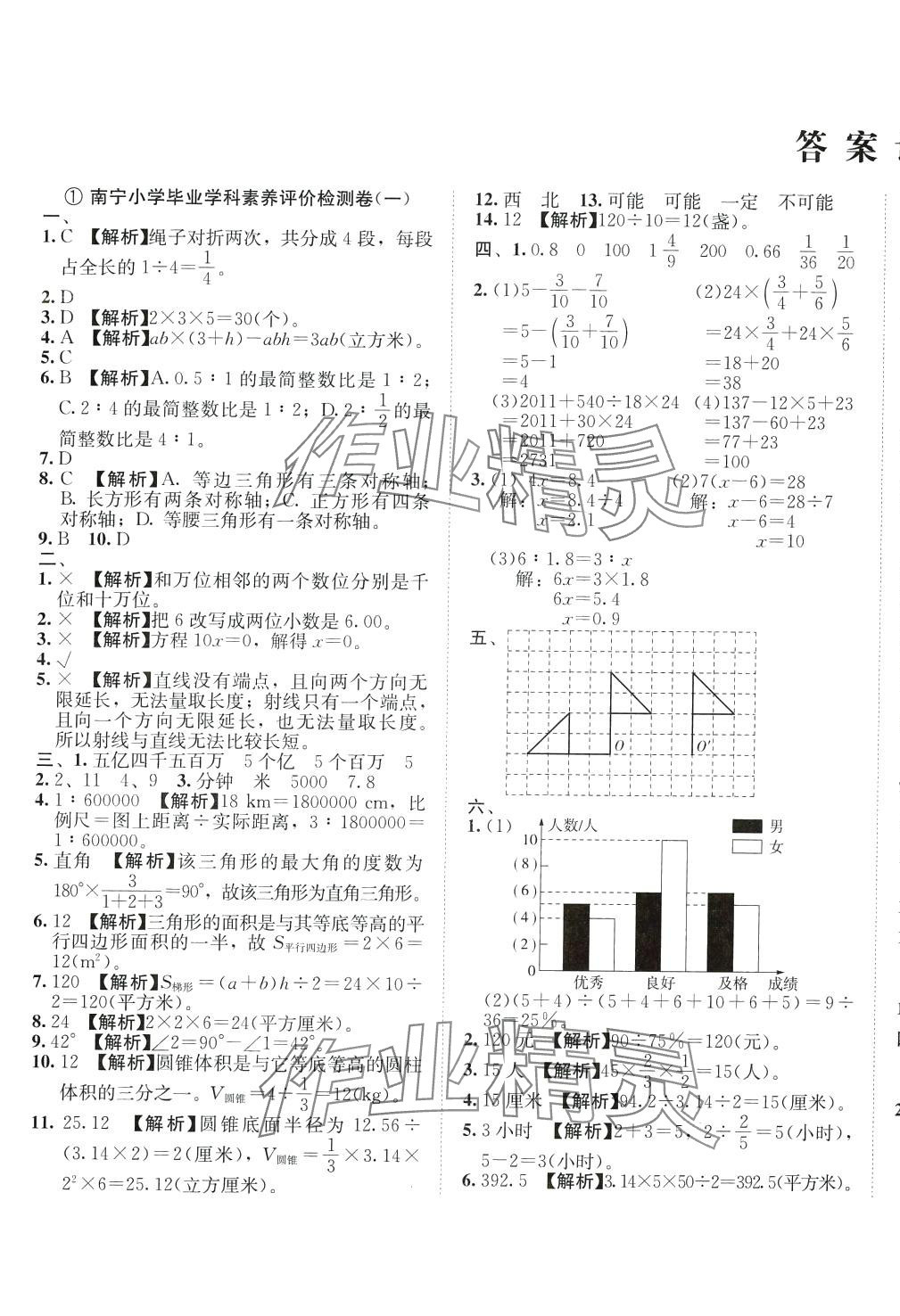 2024年考必勝小升初名校真題匯編六年級數(shù)學(xué)通用版廣西專版 第1頁