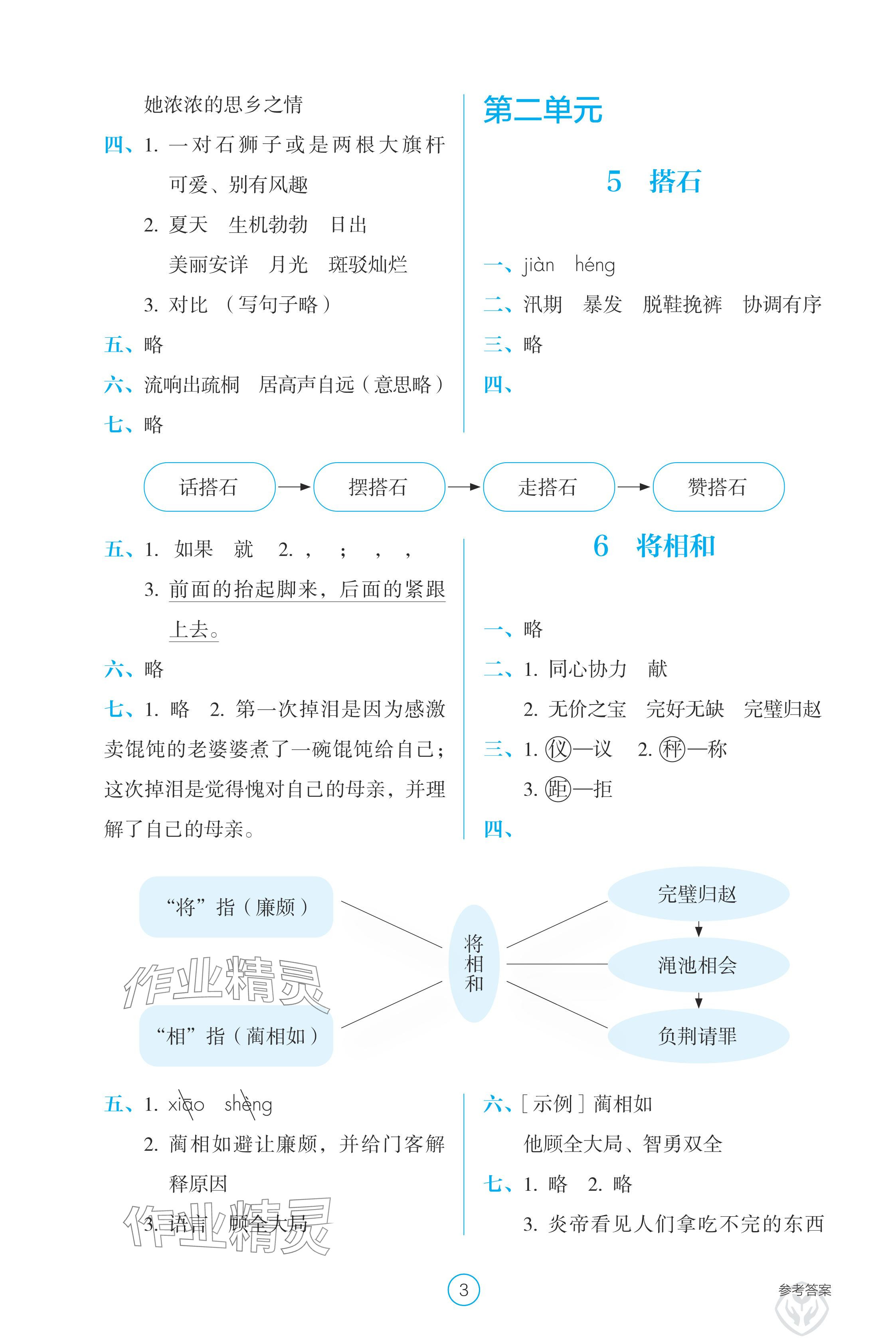 2024年學(xué)生基礎(chǔ)性作業(yè)五年級(jí)語(yǔ)文上冊(cè)人教版 參考答案第3頁(yè)