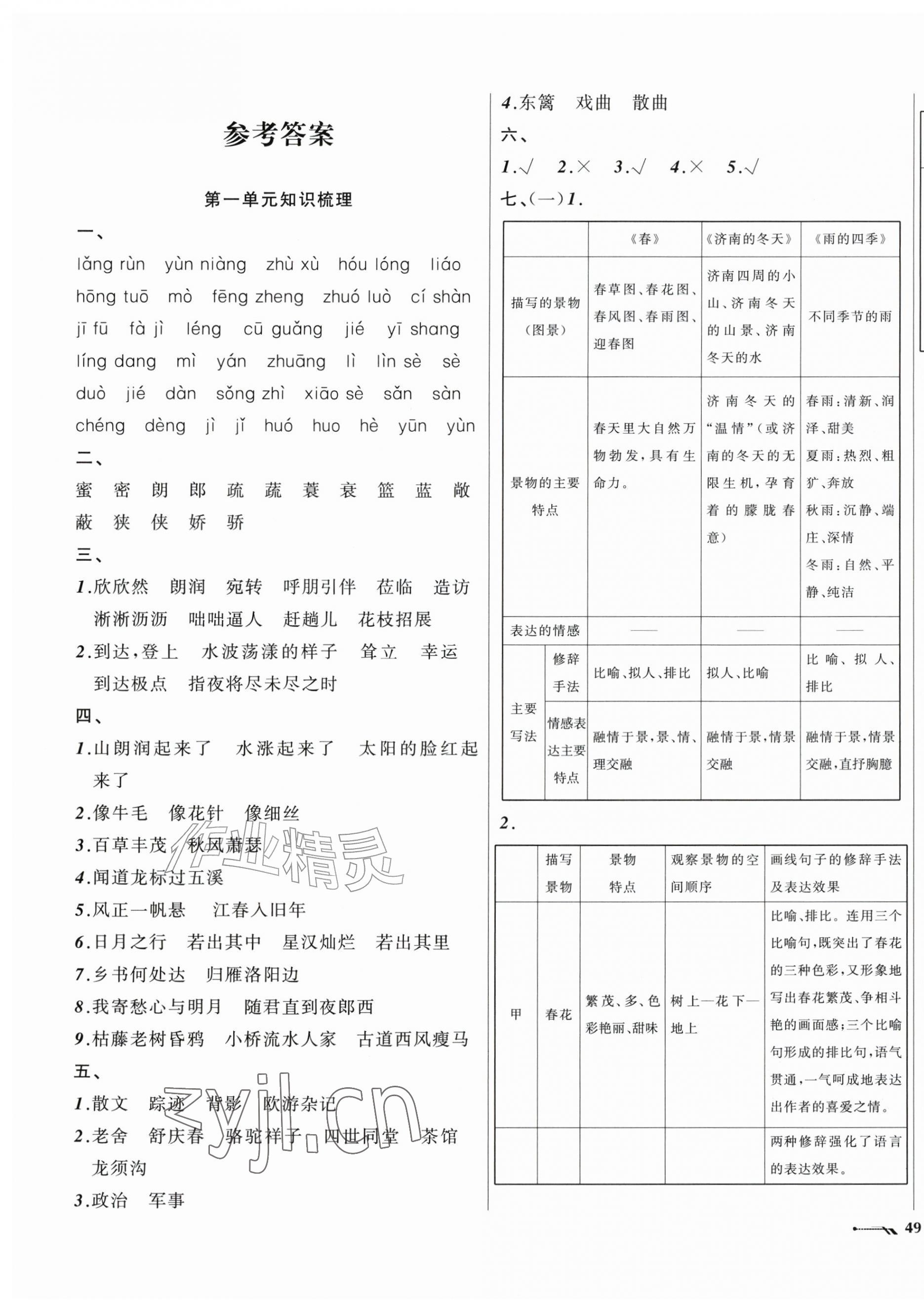 2026年新课程评价手册七年级语文上册人教版&nbsp;第1页