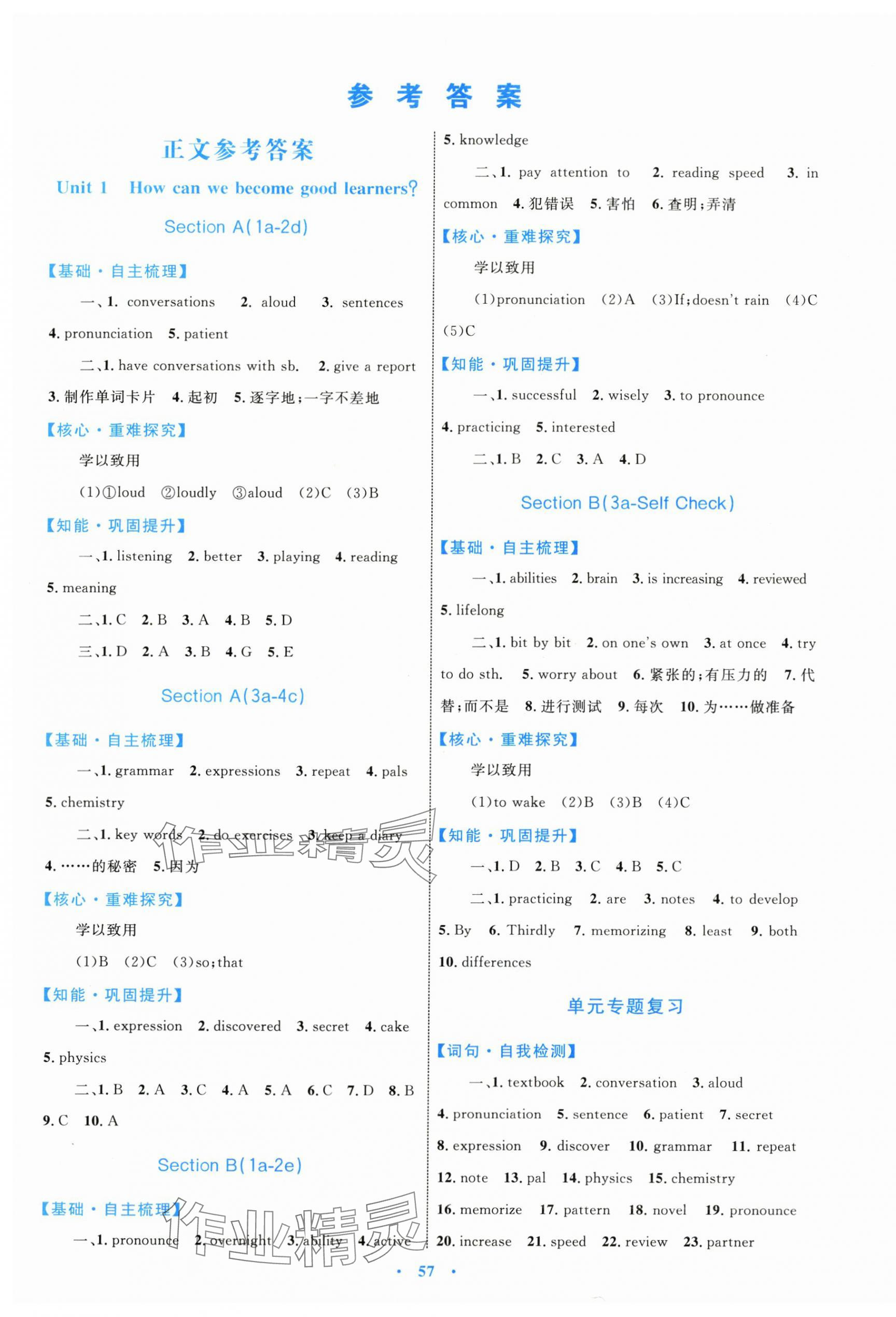 2025年同步学习目标与检测九年级英语全一册 第1页