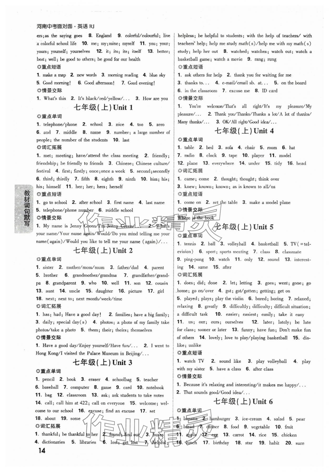 2024年中考面对面英语人教版河南专版 参考答案第13页