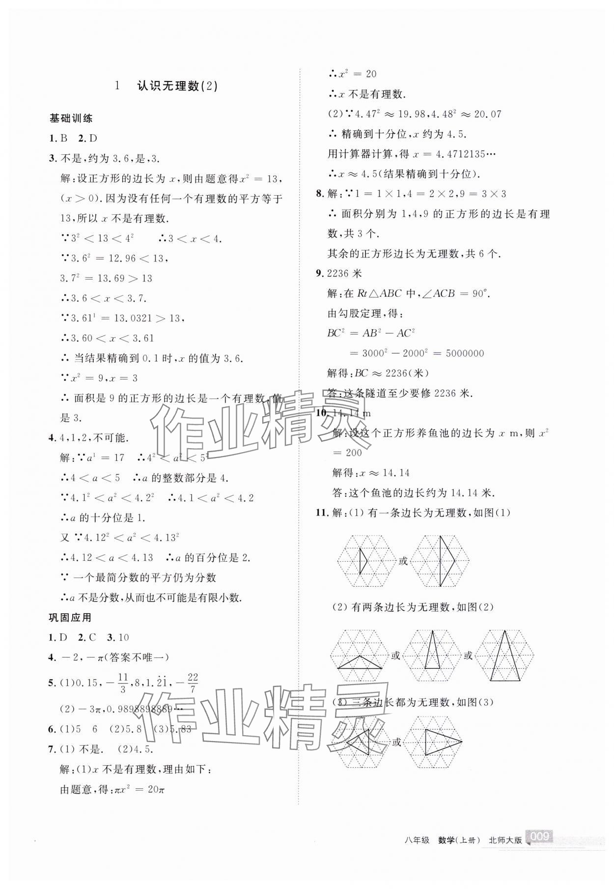 2023年學(xué)習(xí)之友八年級數(shù)學(xué)上冊北師大版 參考答案第9頁