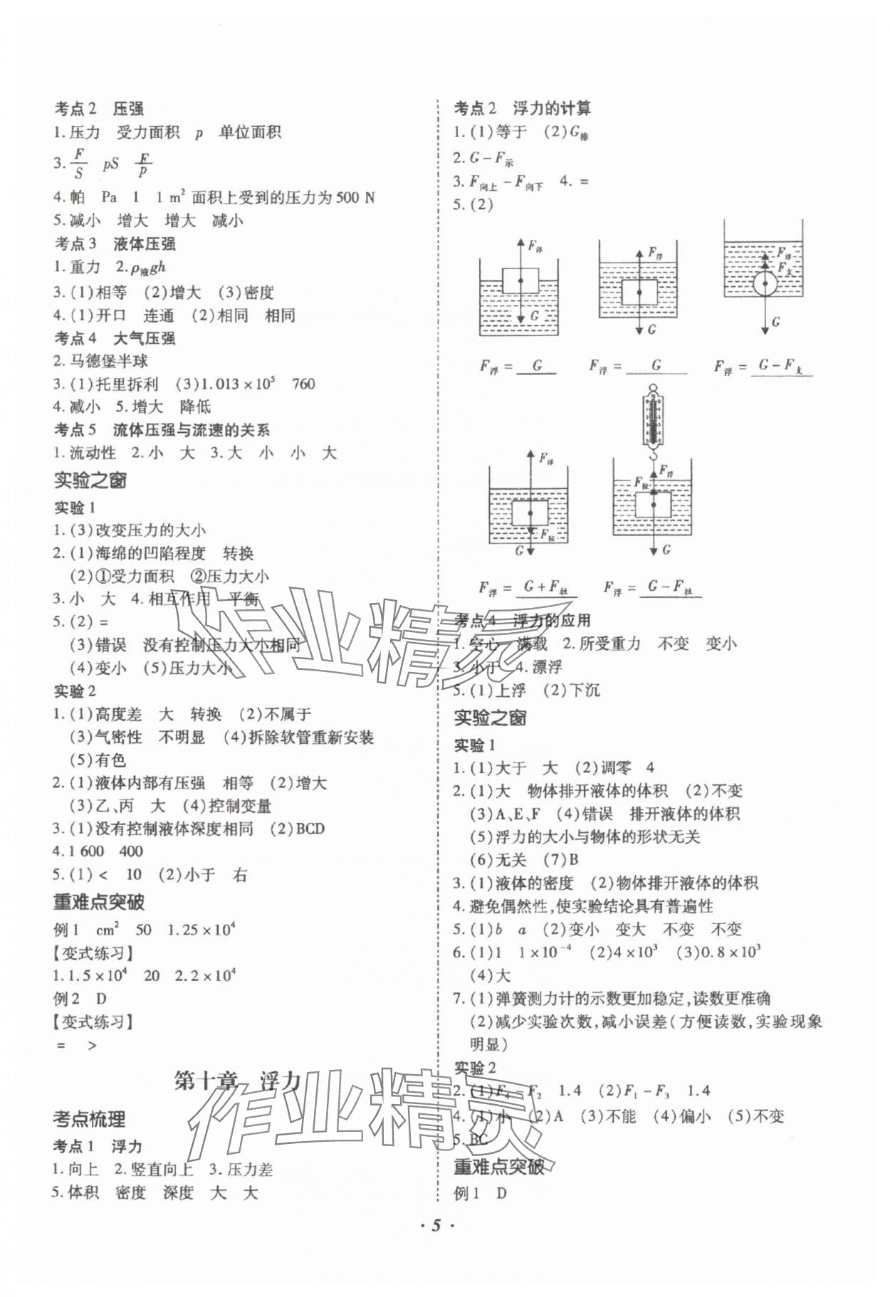 2025年本土攻略精準(zhǔn)復(fù)習(xí)方案物理中考云南專版 參考答案第5頁