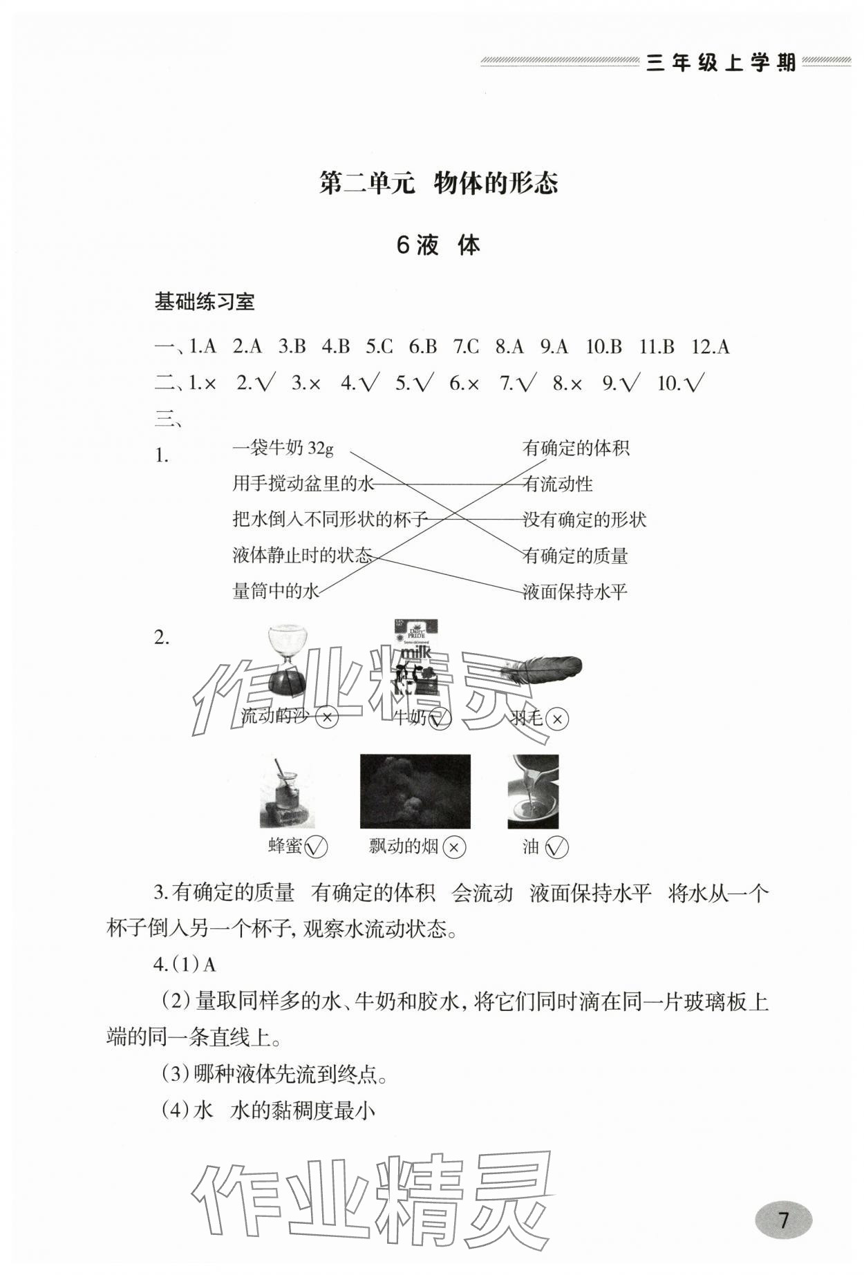 2025年新课堂学习与探究三年级科学上册青岛版&nbsp;第7页