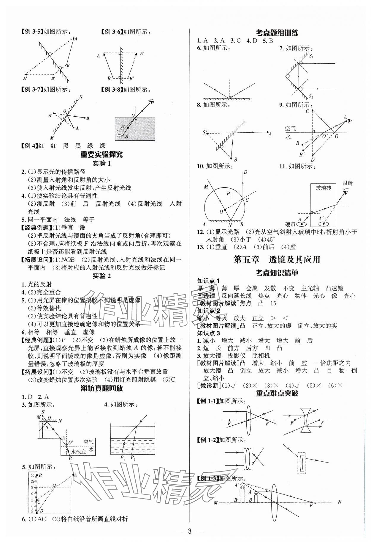 2024年中考對策物理濰坊專版 參考答案第3頁