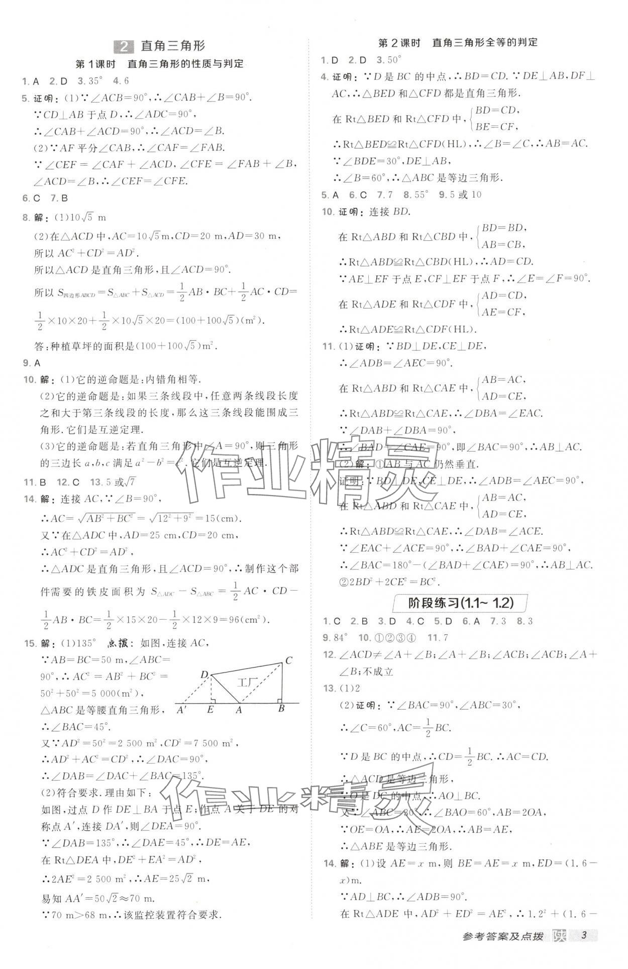 2025年點撥訓(xùn)練八年級數(shù)學(xué)下冊北師大版陜西專版 第3頁