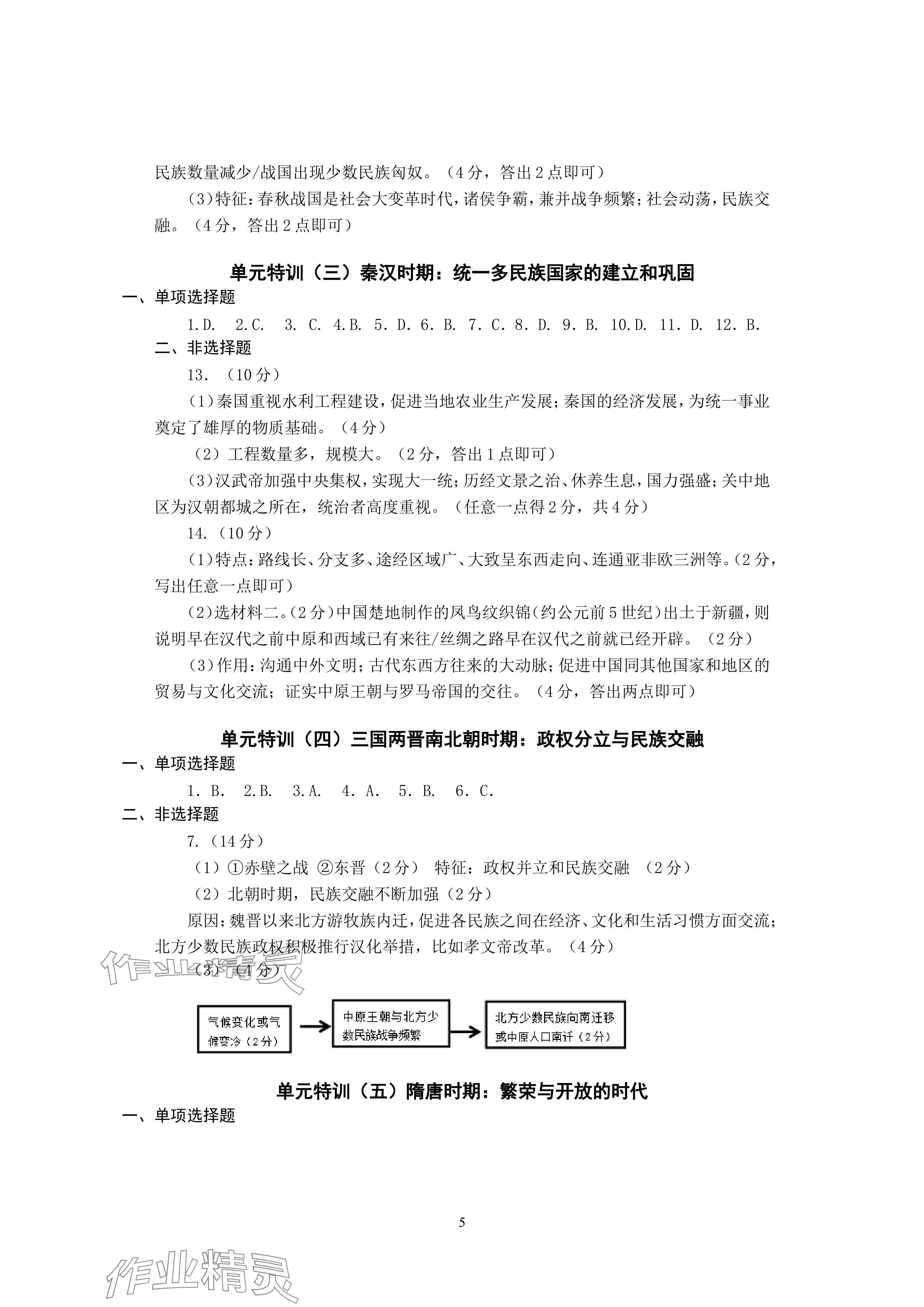 2024年精編精練浙江教育出版社中考?xì)v史與社會(huì).道德與法治 參考答案第5頁(yè)