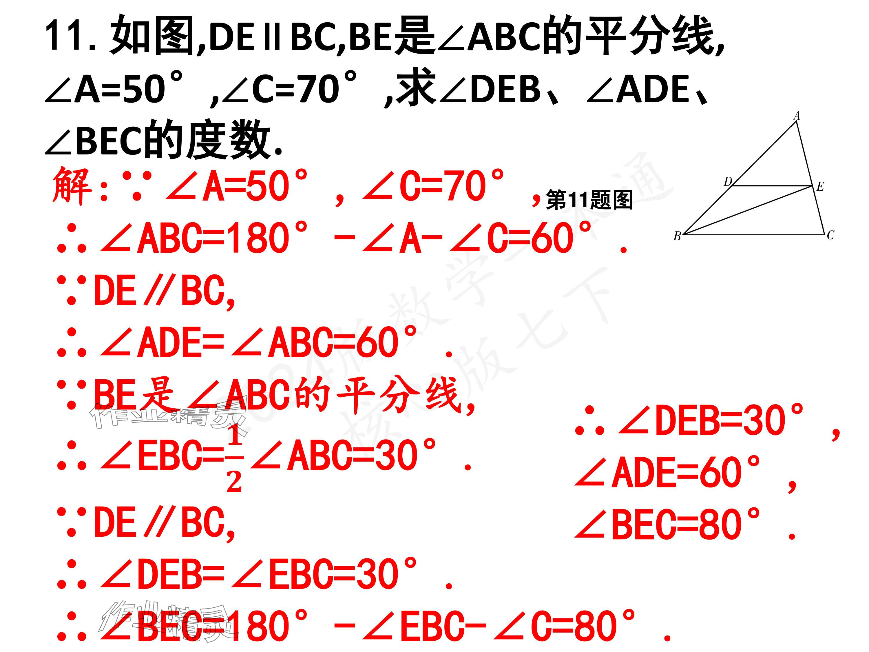 2024年一本通武汉出版社七年级数学下册北师大版 参考答案第35页