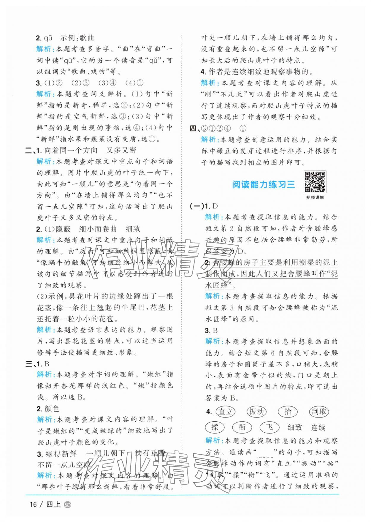 2025年陽光同學(xué)課時(shí)優(yōu)化作業(yè)四年級(jí)語文上冊(cè)人教版菏澤專版 第16頁