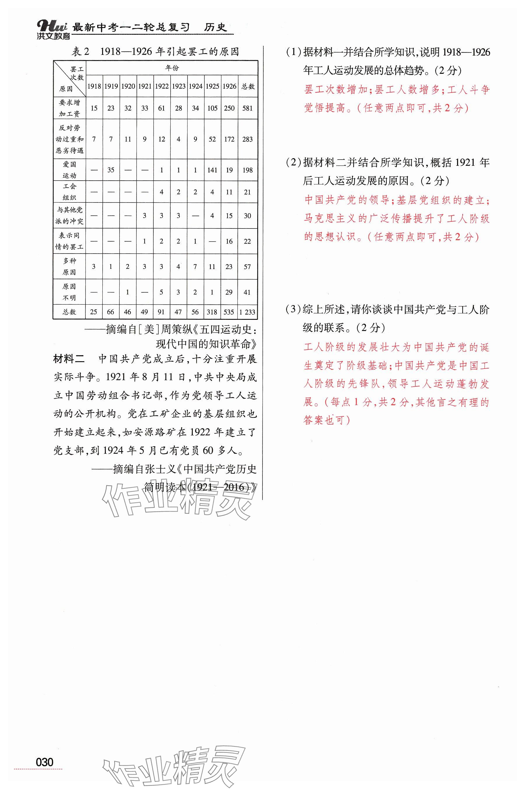 2024年洪文教育最新中考历史河南专版 参考答案第30页