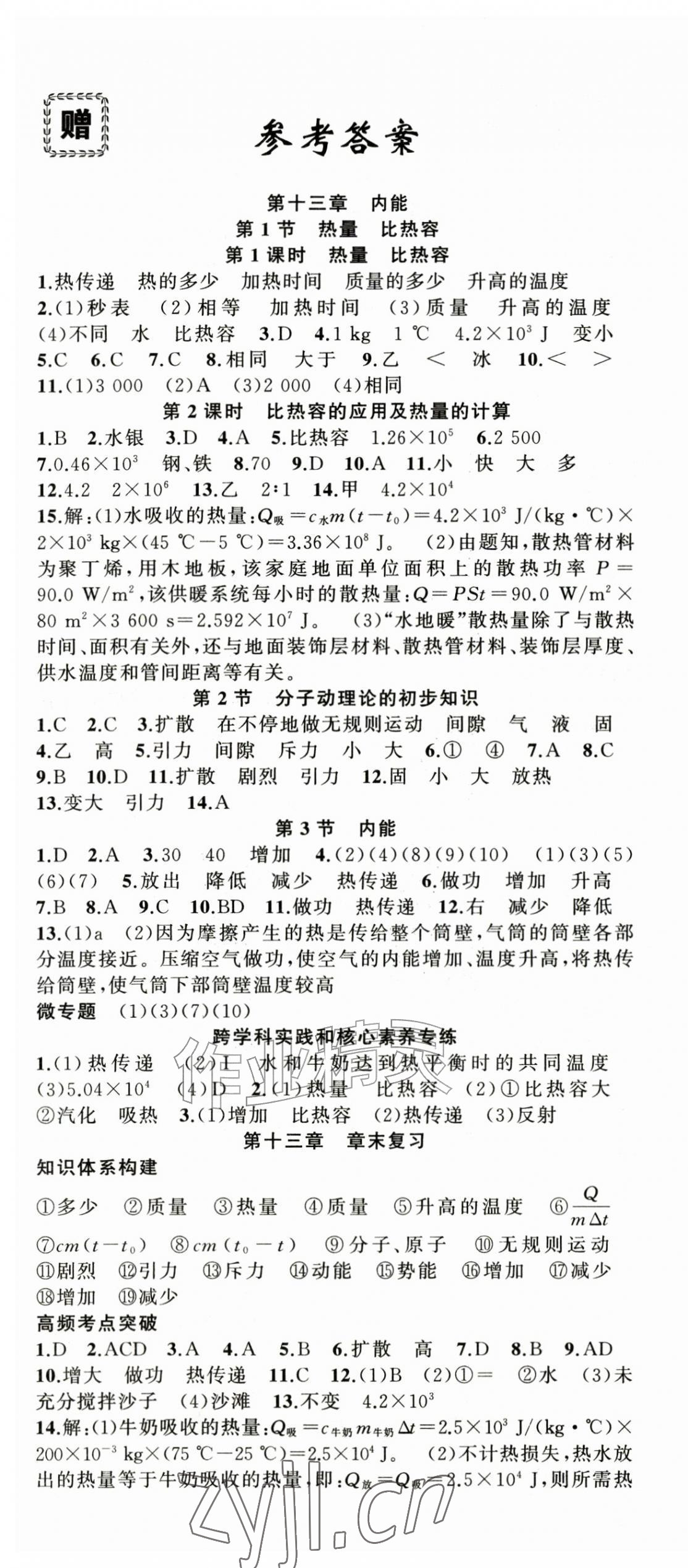 2026年四清导航九年级物理上册人教版&nbsp;第1页