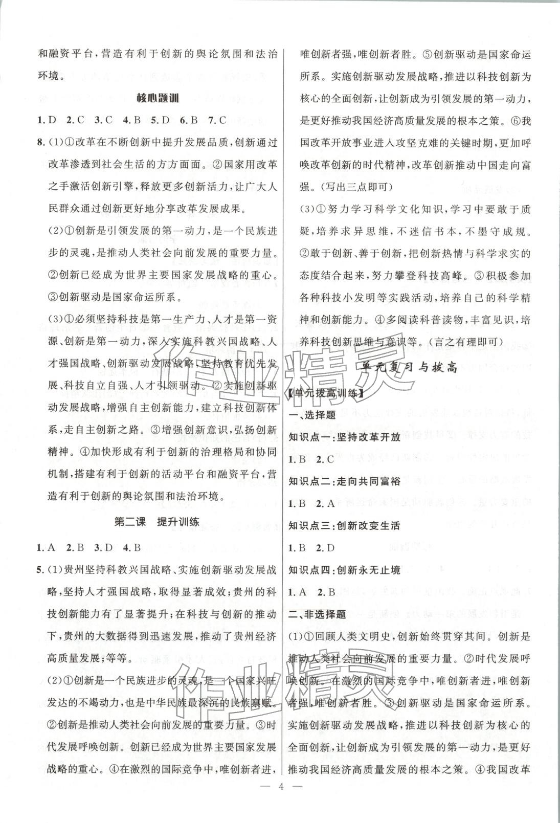 2025年頂尖課課練九年級道德與法治全一冊人教版貴州專版 第4頁