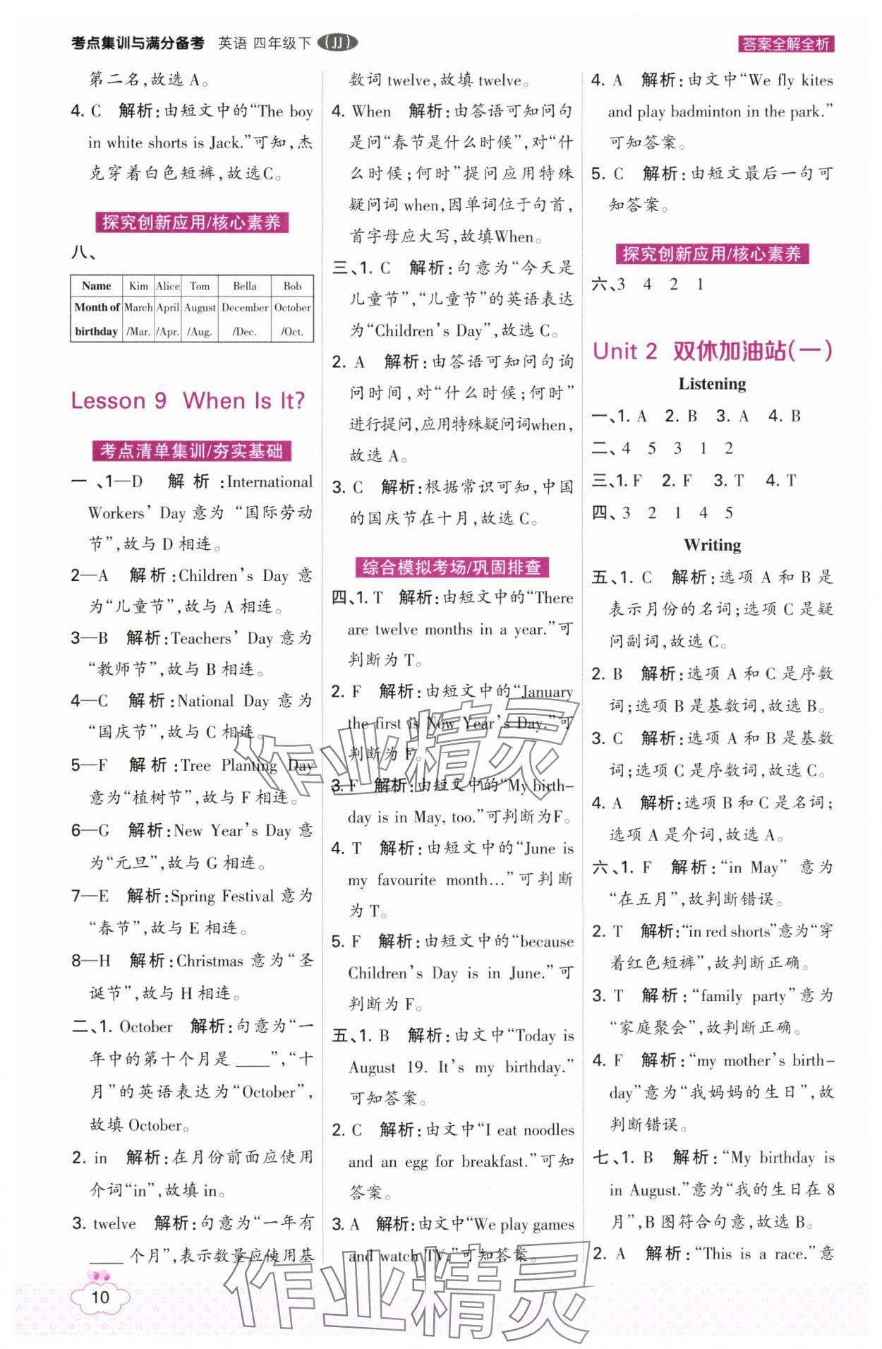 2025年考點集訓與滿分備考四年級英語下冊冀教版 第10頁