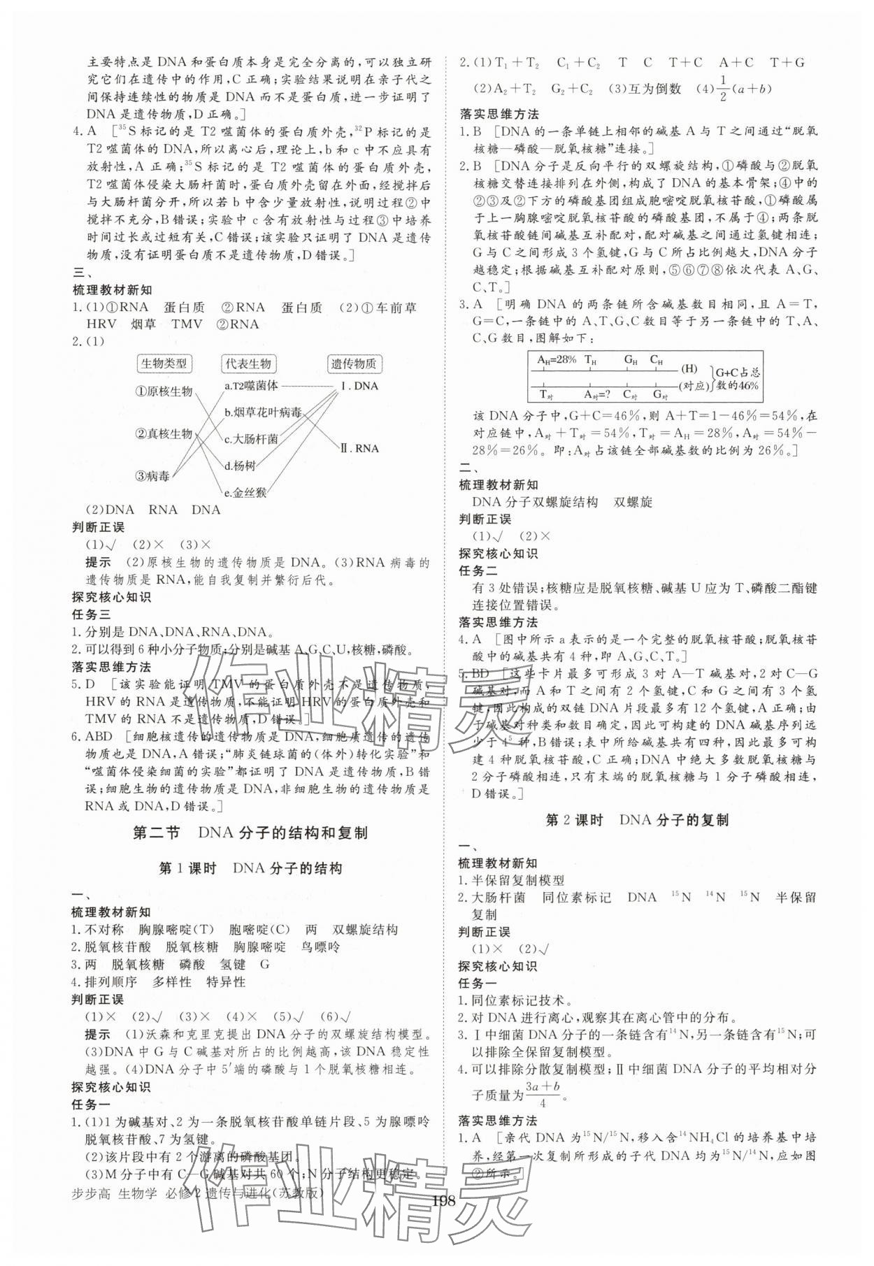 2025年步步高學(xué)習(xí)筆記高中生物必修2蘇教版 參考答案第9頁(yè)