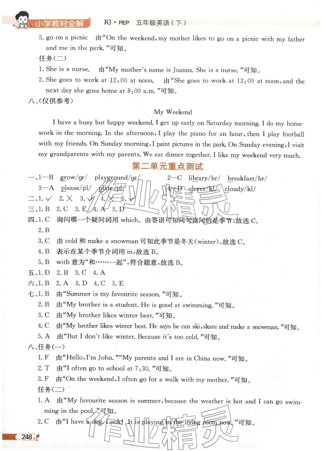 2026年小学教材全解全析五年级英语下册人教版&nbsp;第2页