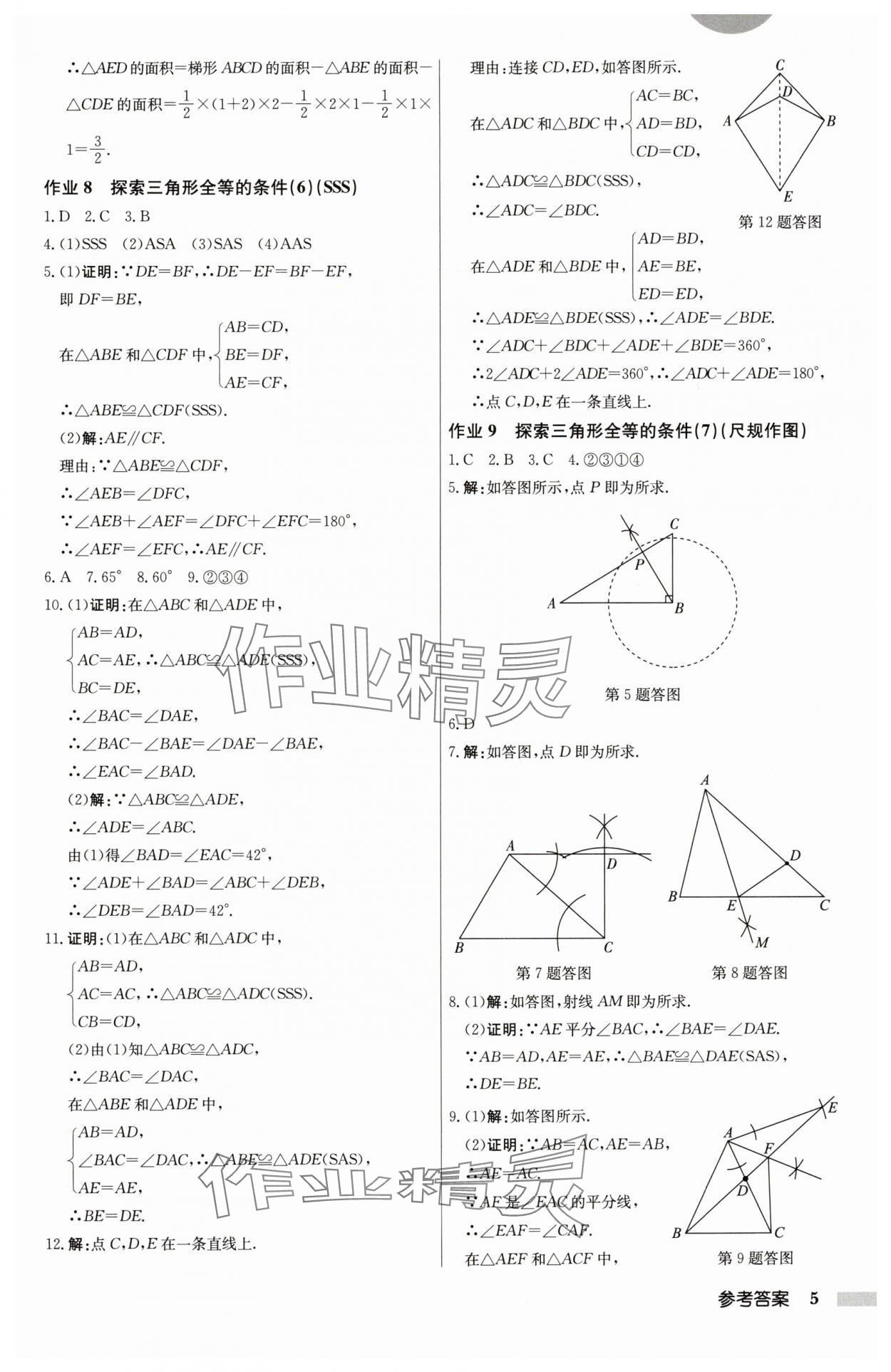 2024年启东中学作业本八年级数学上册江苏版 第5页