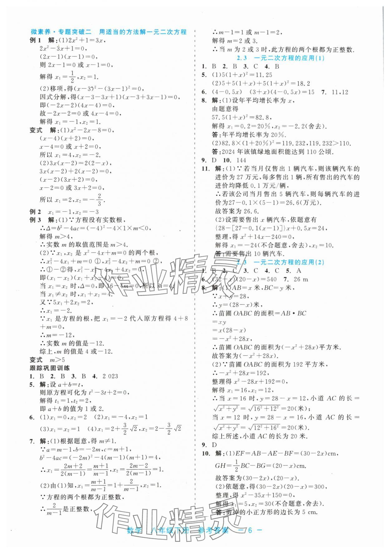 2024年精彩練習(xí)就練這一本八年級(jí)數(shù)學(xué)下冊(cè)浙教版評(píng)議教輔 第6頁