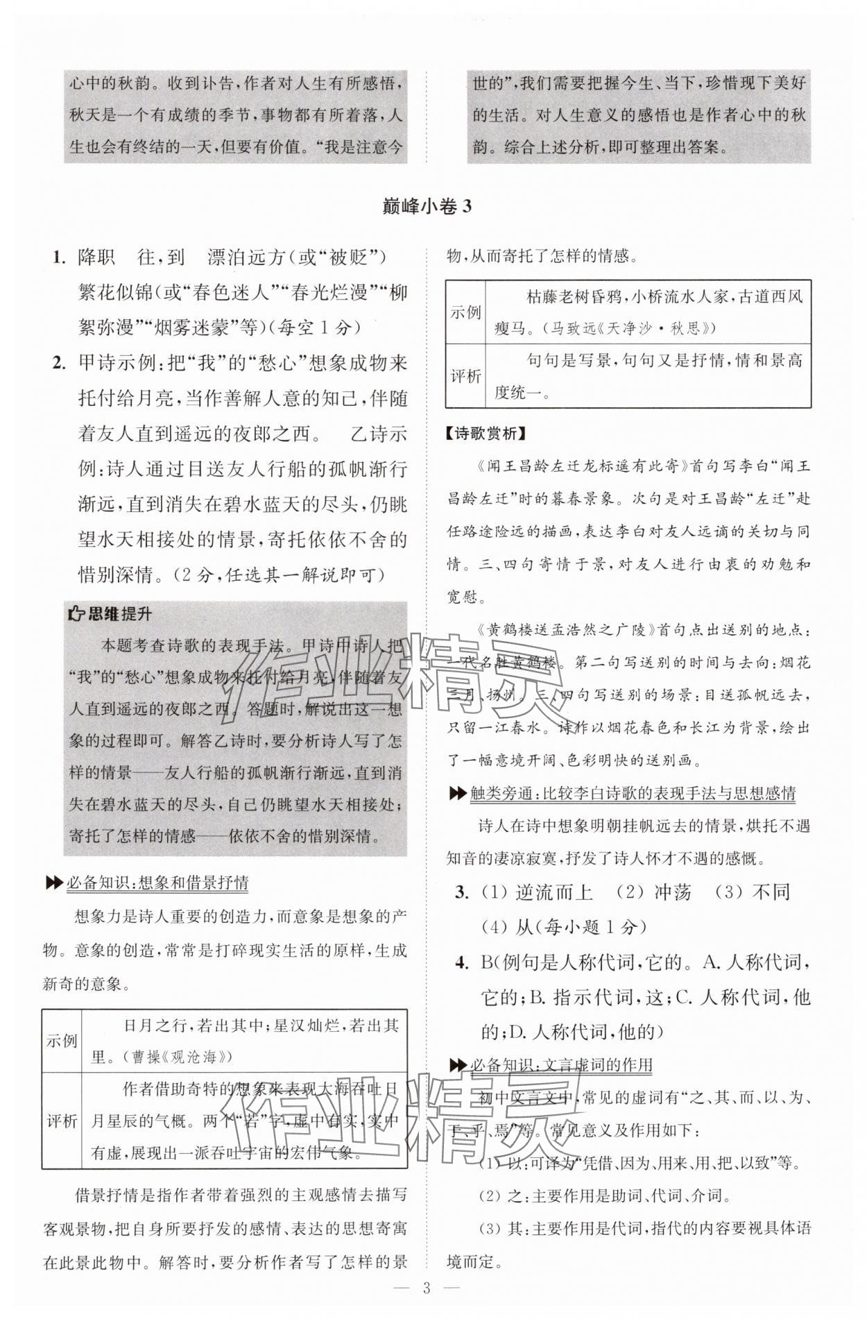 2024年小題狂做七年級(jí)語(yǔ)文上冊(cè)人教版巔峰版 第3頁(yè)