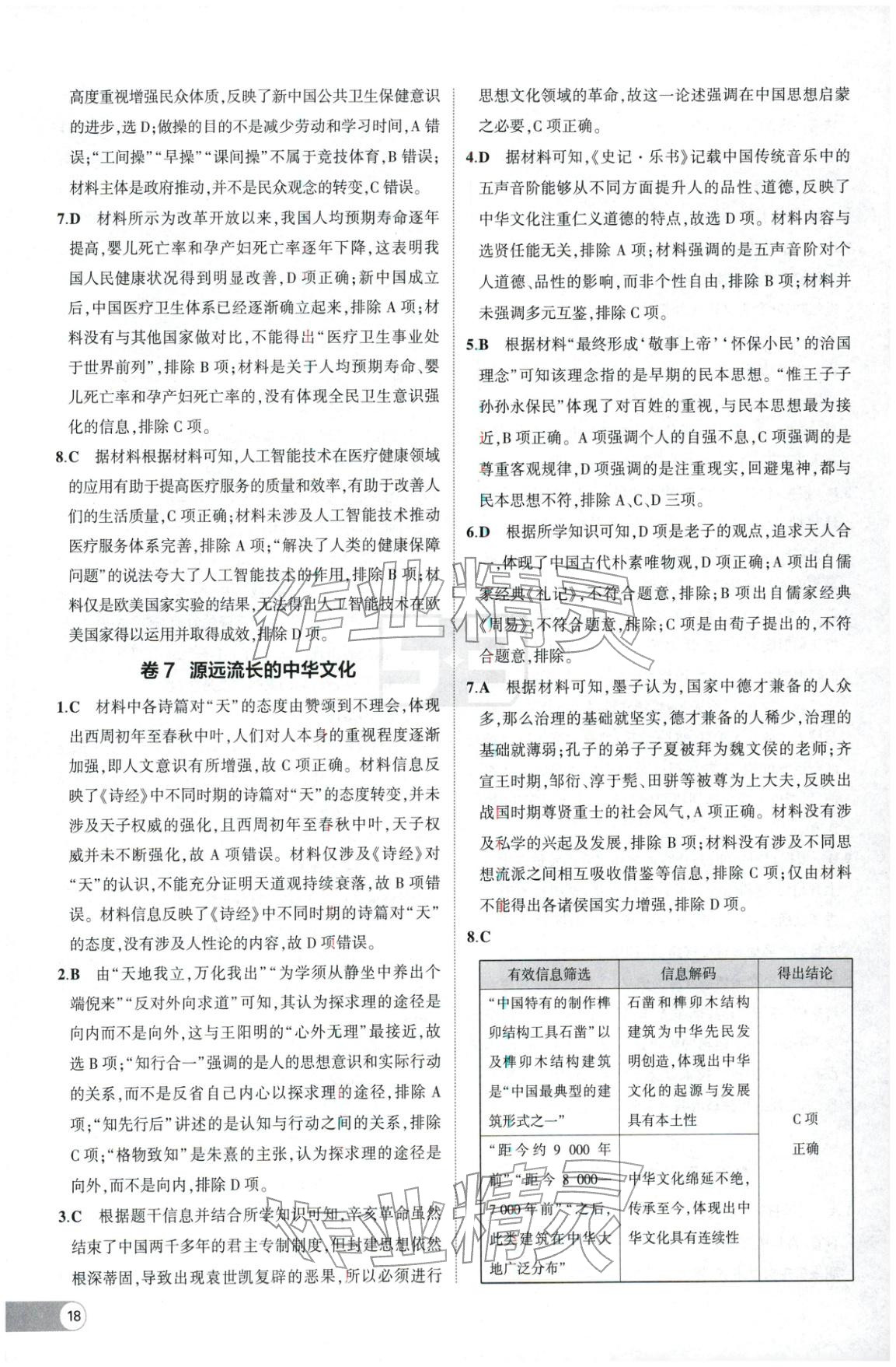 2025年53高中全優卷高中歷史選擇性必修第二冊第三冊人教版&nbsp;參考答案第6頁