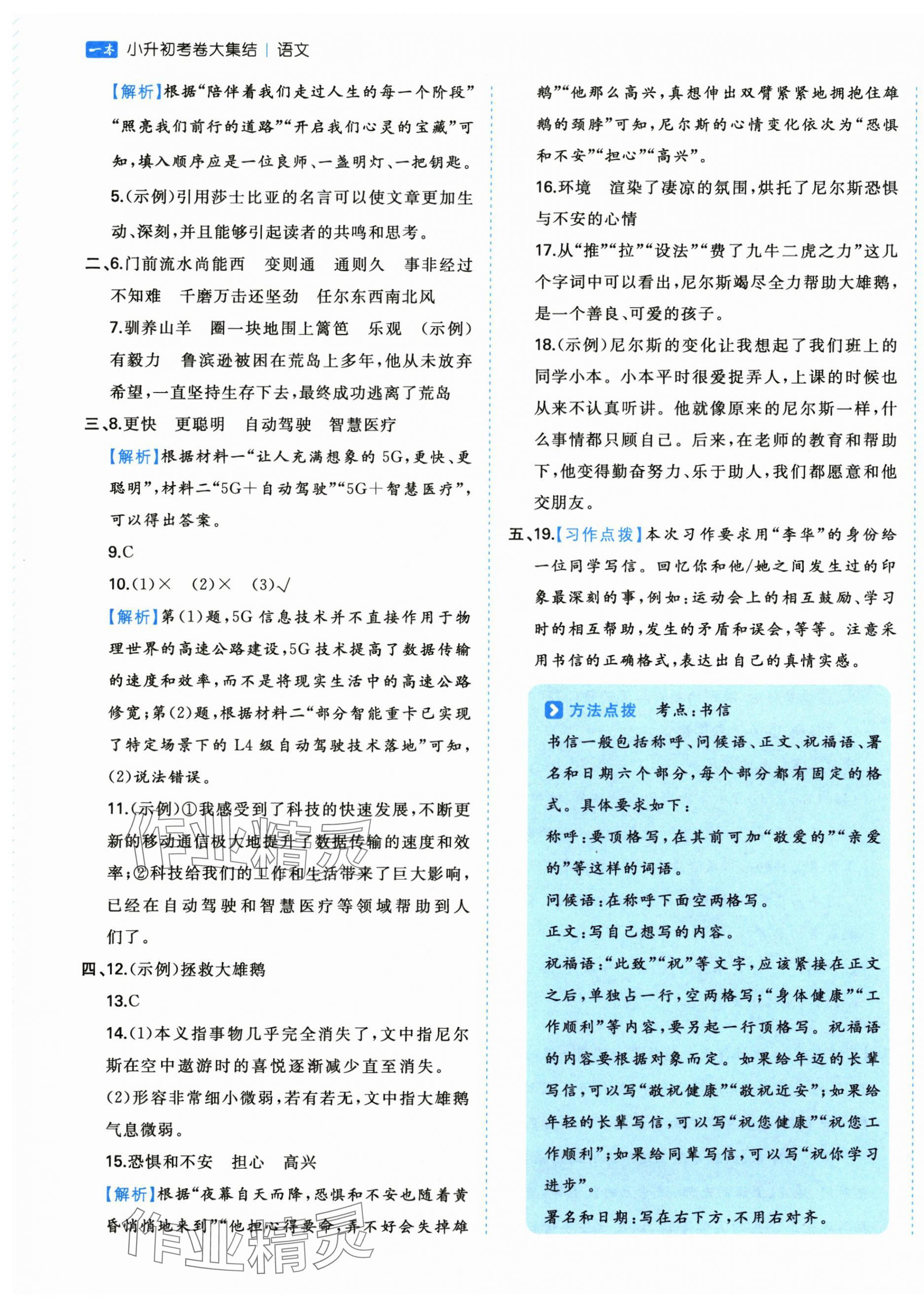 2025年一本小升初考卷大集结六年级语文人教版 第9页