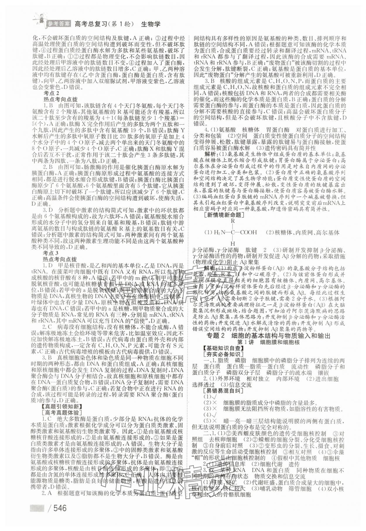 2025年學(xué)海導(dǎo)航高中生物 參考答案第4頁(yè)