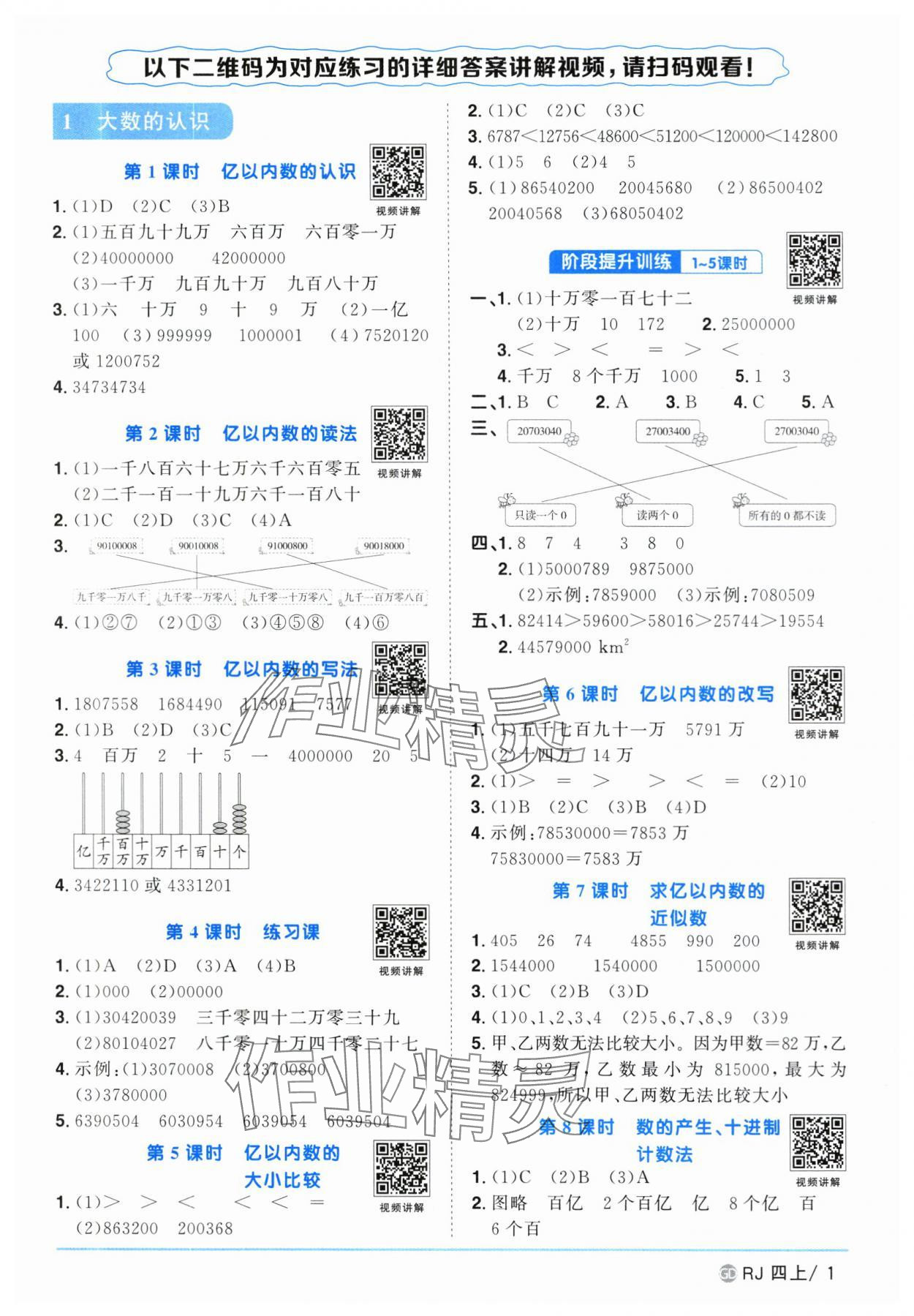 2025年陽光同學(xué)課時優(yōu)化作業(yè)四年級數(shù)學(xué)上冊人教版廣東專版 第1頁